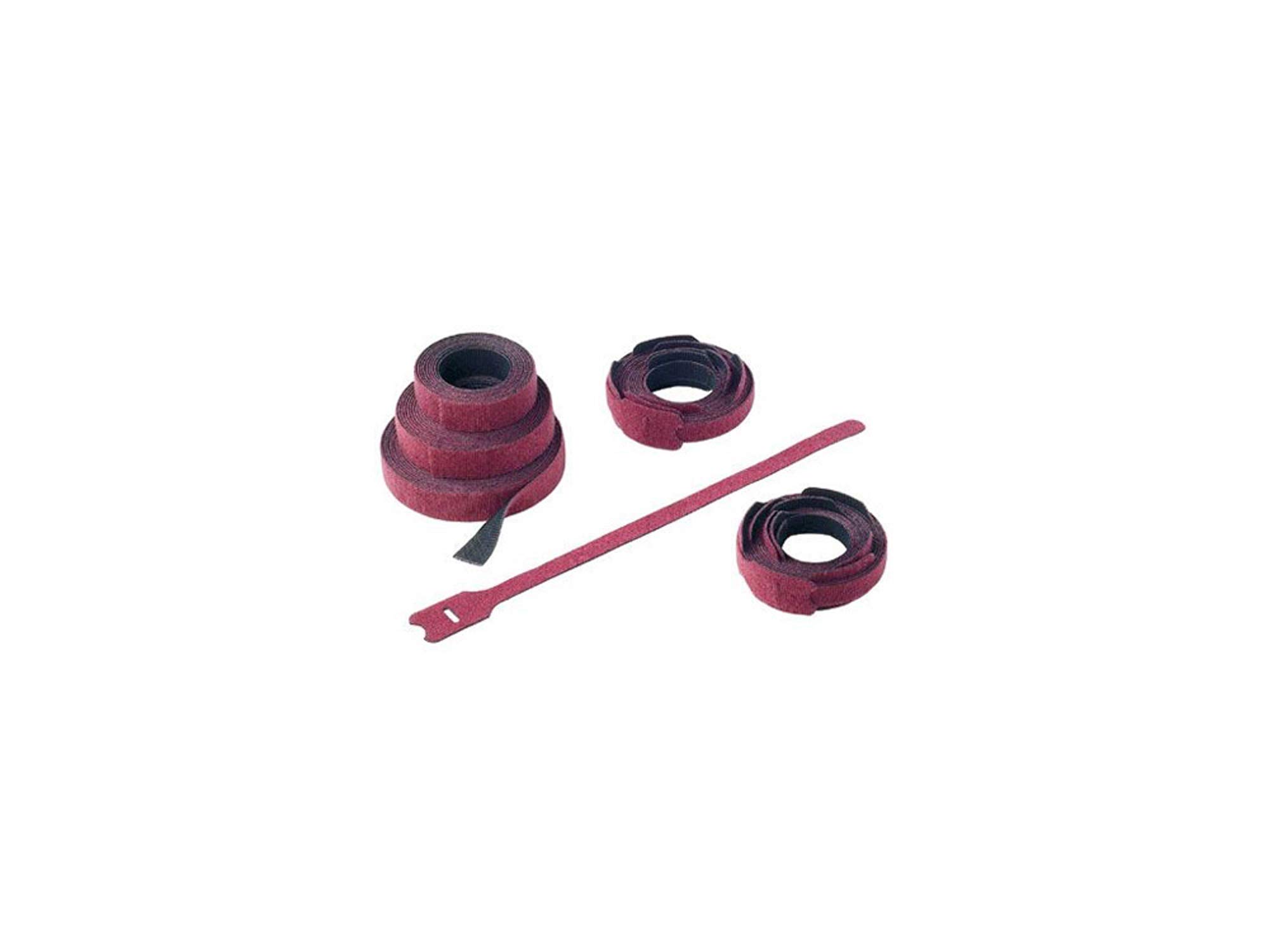 Panduit HLTP2I-X12 Hook & Loop Cable Tie - UL Listed, 8 Inch Loop Style Cable Organizer, Maroon (10 Pack) - Perfect for Home Office, Data Centers & Electronics Cable Management