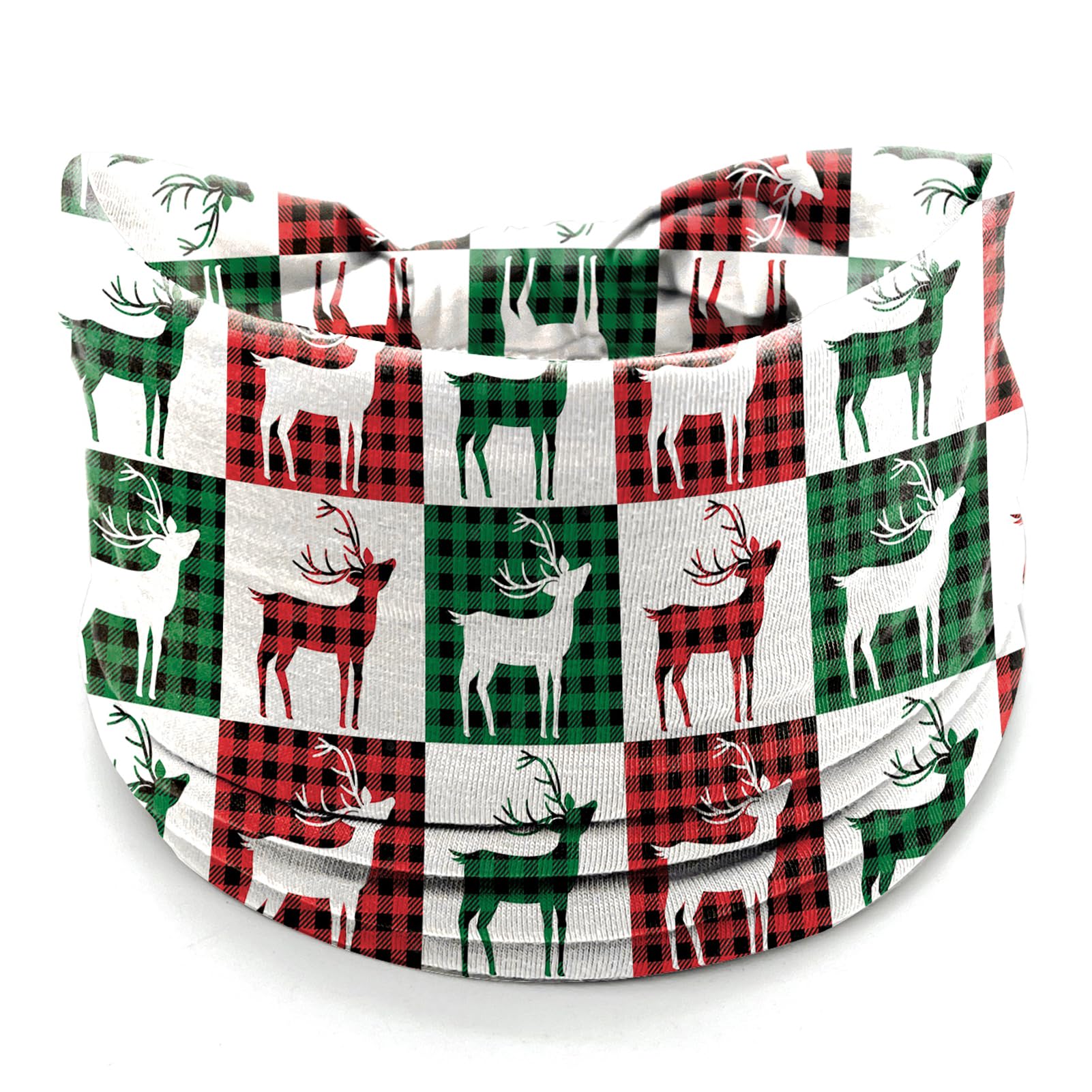 4Pcs Christmas Headbands for Women - Snowflake Plaid Holiday Hair Bands, Festive Gift Hair Accessories for Xmas Party, Family Gathering & Holiday Photos (Red Plaid)