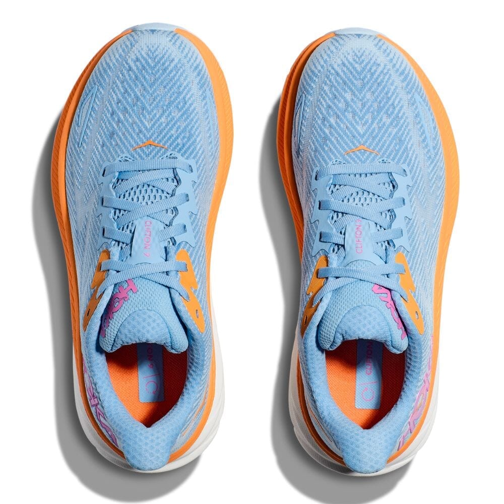 Hoka Women's Clifton 9 Wide Running Shoes - Lightweight Cushioned Sneakers for Road Running, Jogging & Walking - Comfortable Athletic Shoes for Women with Arch Support