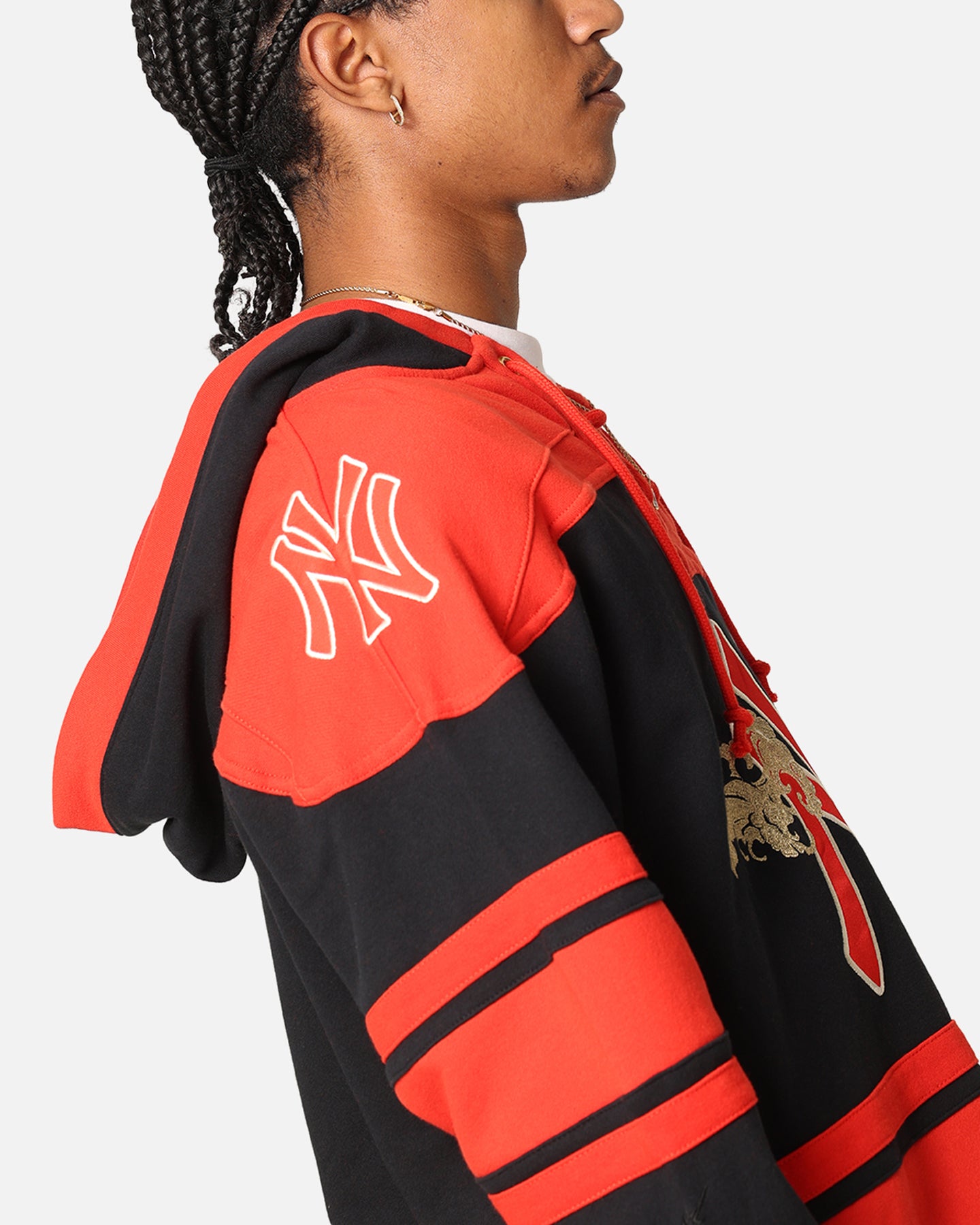 47 Brand New York Yankees 'Year Of The Dragon' Lacer Hoodie - Jet Black MLB Baseball Fan Apparel for Men & Women - Perfect for Game Day, Streetwear & Casual Outfits