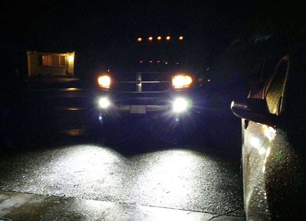 40W CREE LED Pods with Fog Light Opening Mounting Bracket & Wiring Kit - Compatible with 2002-2008 Dodge RAM Trucks - Perfect for Off-Roading, Night Driving & Emergency Lighting