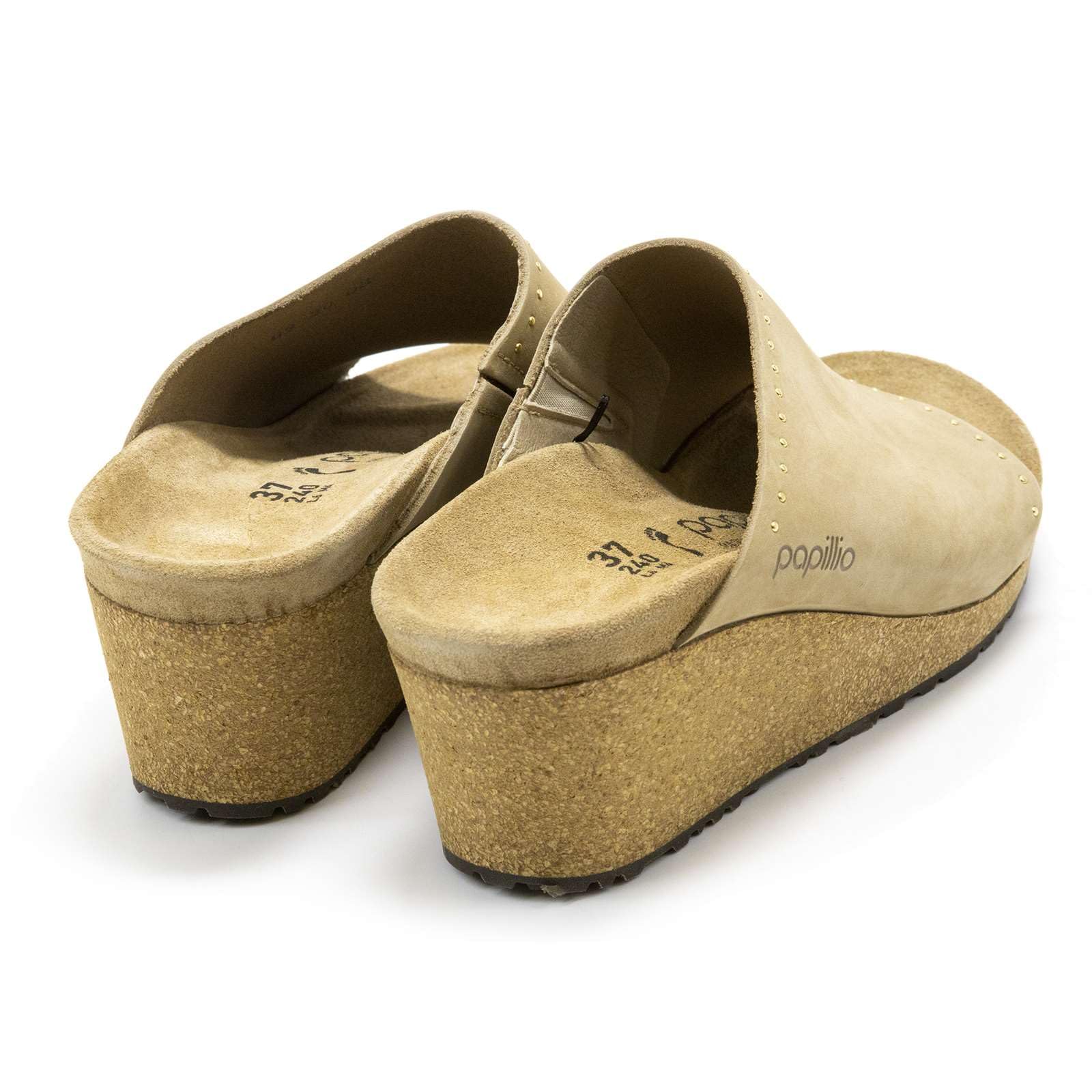 Birkenstock Women's Clog Namica Rivets Sandcastle Nubuck Leather Slip-On Shoes EU Size 41 | Comfortable House Shoes for Women, Perfect for Indoor & Outdoor Wear