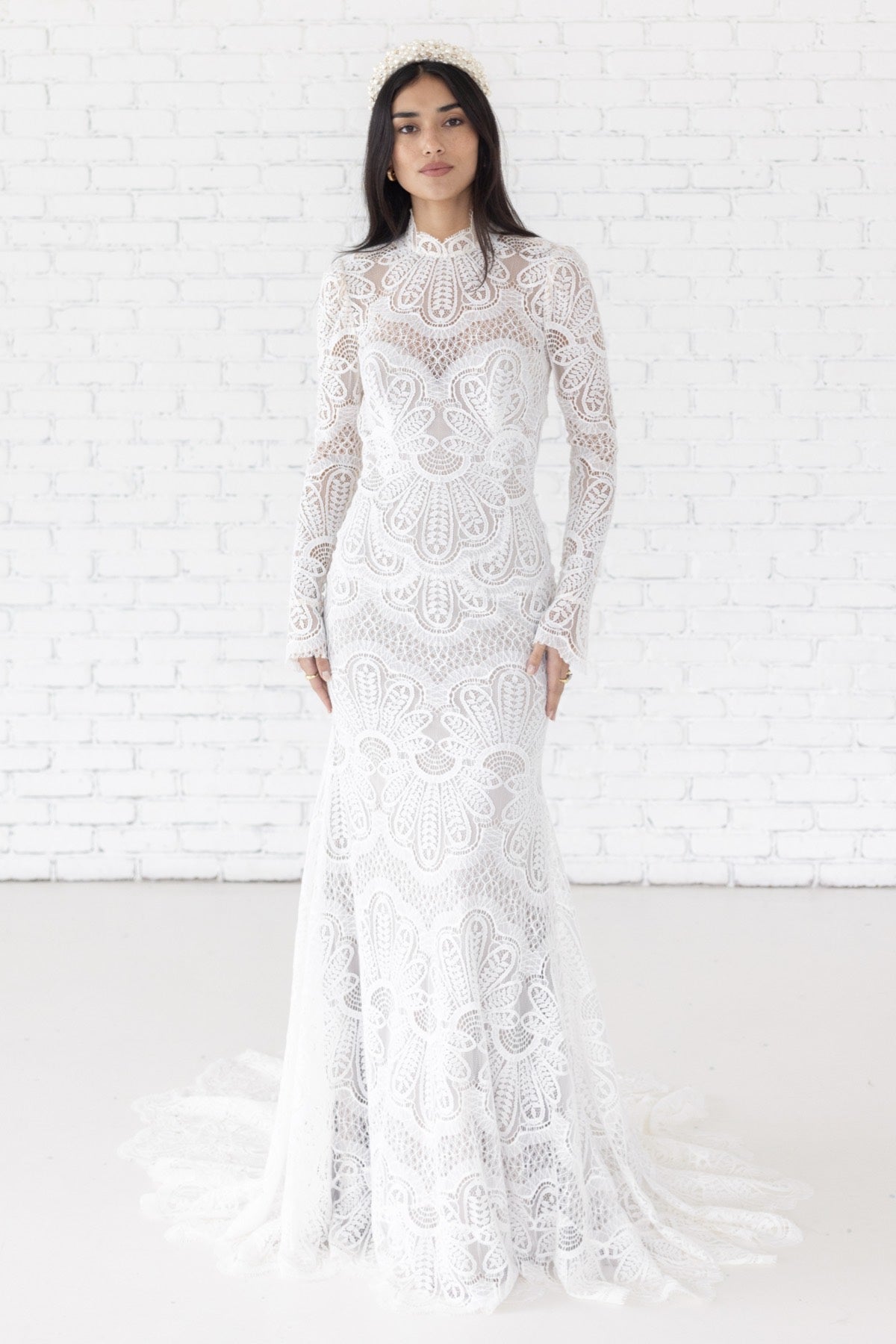 Willowby Orianna Gown - Elegant Lace Wedding Dress with Long Train & V-Neck | Perfect for Bridal Ceremony, Formal Events & Evening Galas