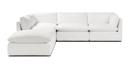5-Seat Davos Modular Chaise Sectional Sofa - Modern L-Shaped Couch for Living Room, Family Room & Lounge - Soft Fabric Upholstery with Reversible Chaise