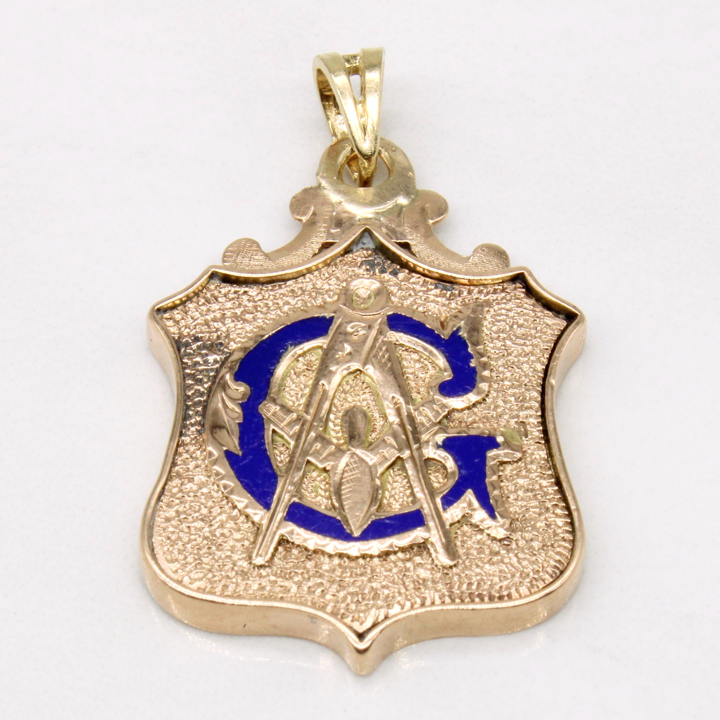 10K Yellow Gold Freemason Masonic Crest Pendant Necklace for Men - Symbolic Jewelry Gift for Brotherhood & Lodge Members - Perfect for Rituals, Ceremonies & Everyday Wear