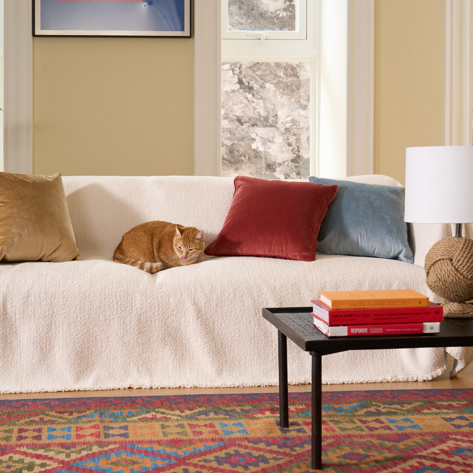 Soft & Cozy Winter Sofa Cover for Couch - Warm Fleece Fabric Protector for Living Room, Bedroom, and Home Decor