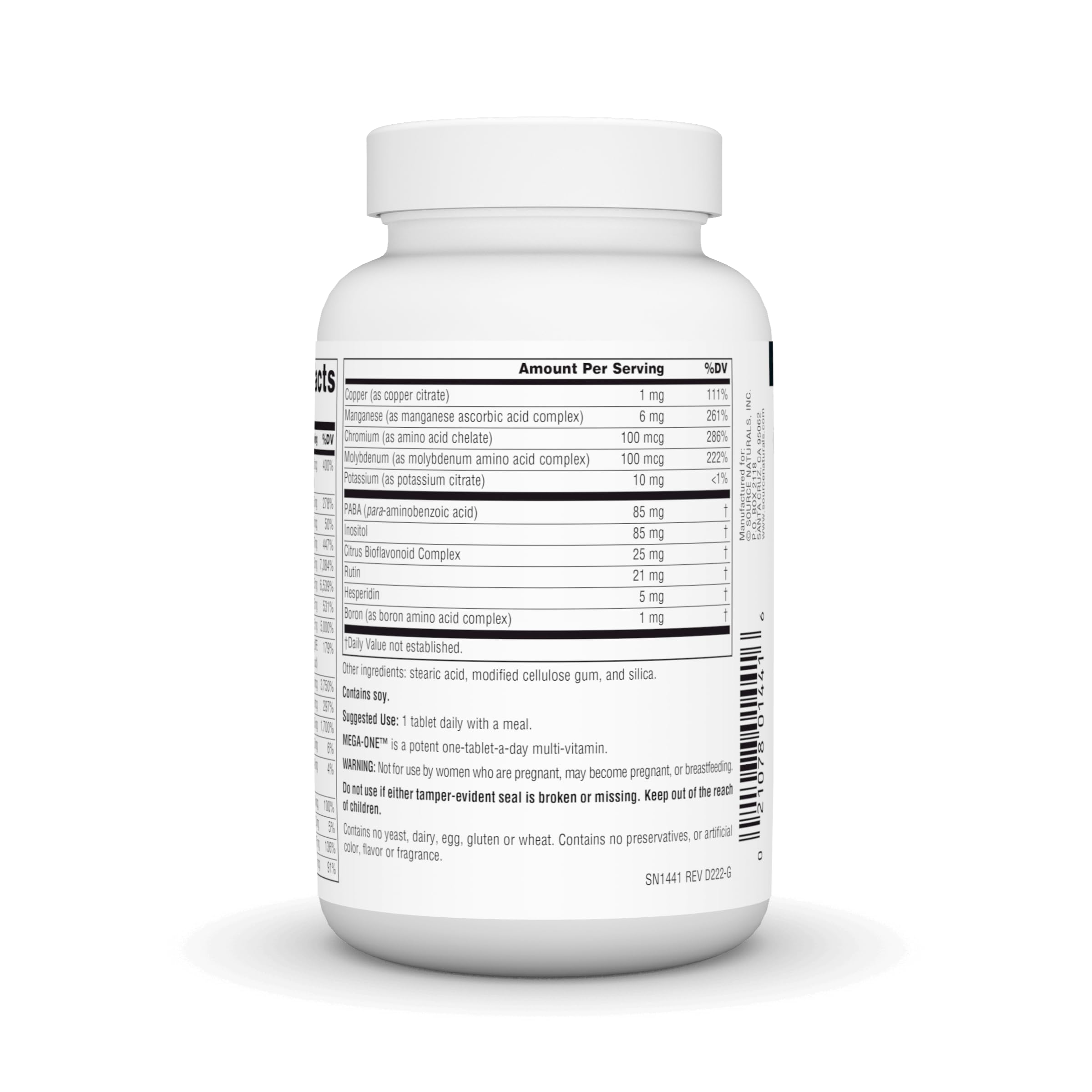 Source Naturals Mega-One Multivitamin No Iron Tablet - 60 Count | Daily Immune Support & Energy Boost for Adults