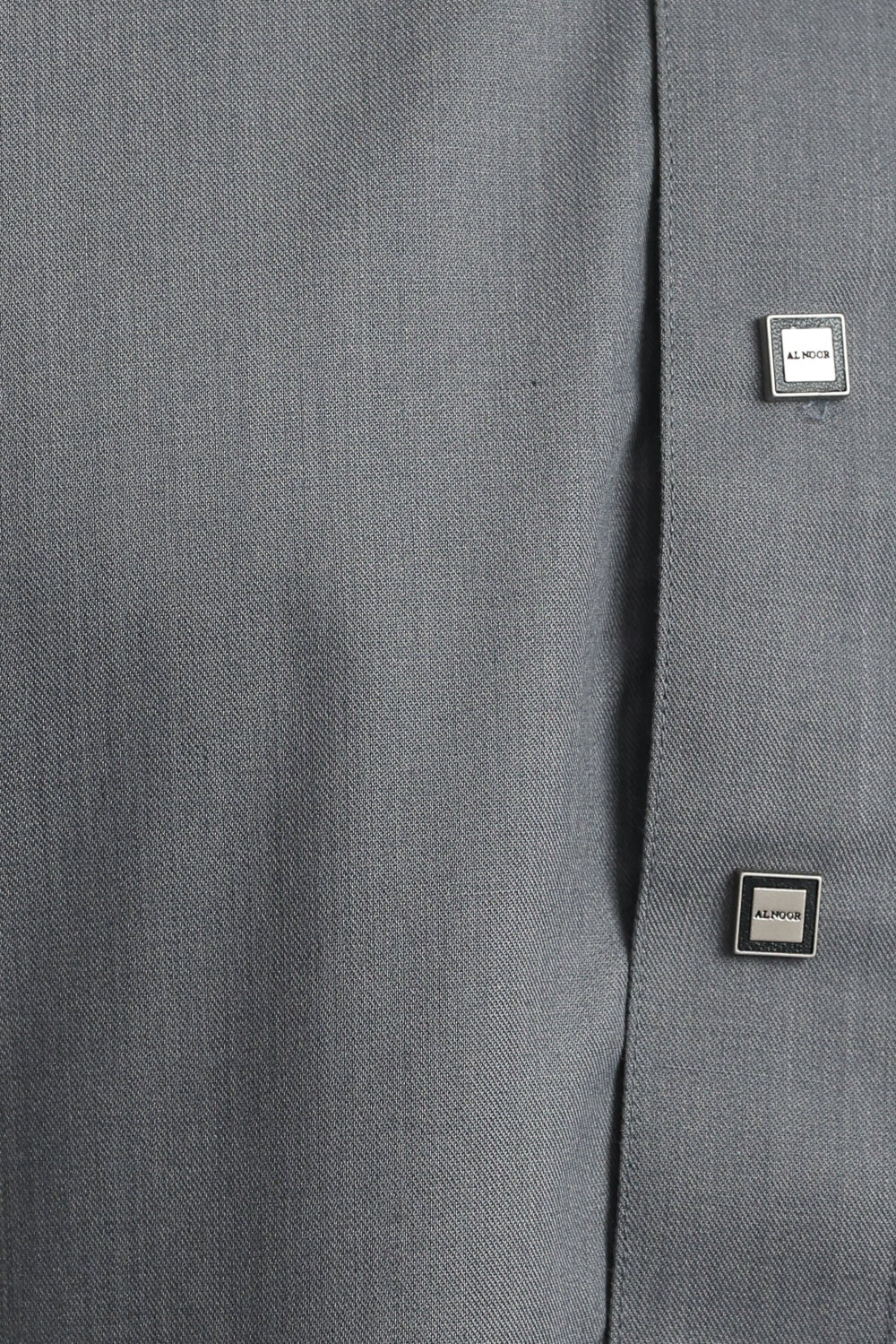 Premium J1519 Saudi Collar Grey Thobe for Men - Traditional Islamic Robe with Comfortable Fit - Perfect for Eid, Ramadan & Special Occasions