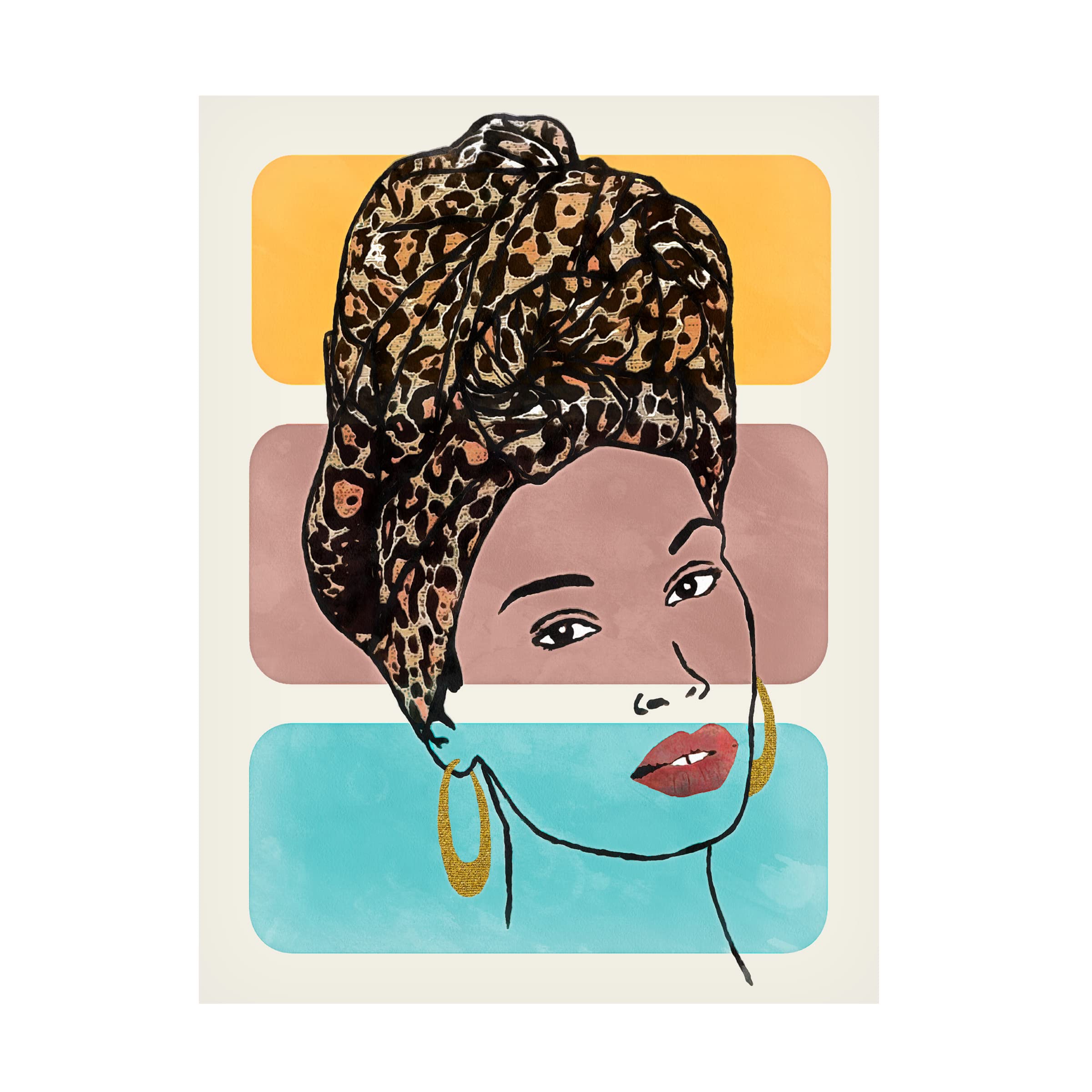Head Wrap I Canvas Art Print by Alonzo Saunders - Modern Wall Decor for Living Room, Bedroom & Office - Trademark Fine Art Collection