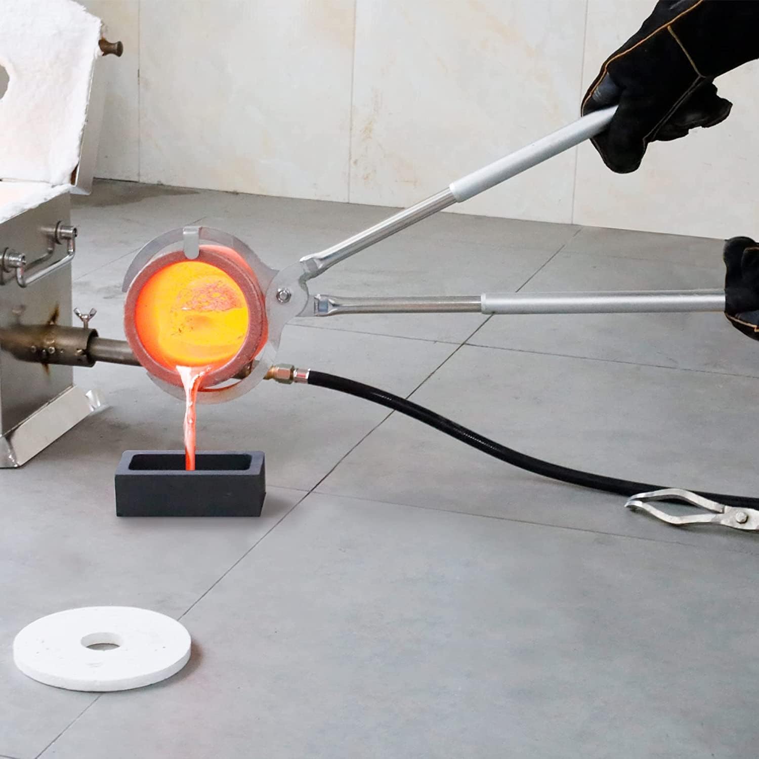 20lbs Propane Gas Melting Furnace Kit with Crucible & Tongs - Gold Silver Copper Aluminum Metal Smelter for Jewelry Making, DIY Casting & Metal Recycling | Perfect for Home Foundry, Blacksmithing & Unique Gift Creation