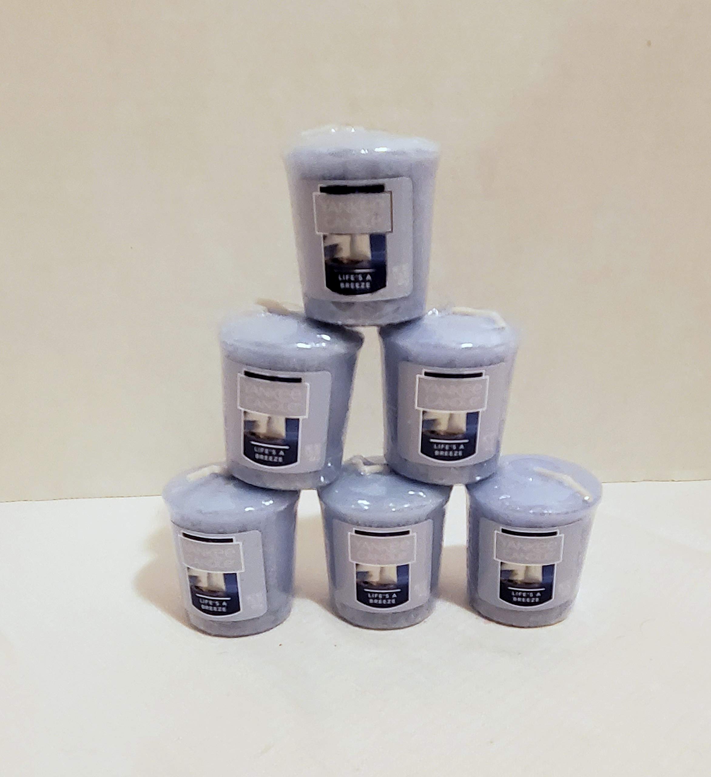 Yankee Candle Life's A Breeze Sampler Set - 6 Pack of 1.75oz Votive Candles | Fresh Scented Candles for Home, Office & Relaxation | Perfect for Aromatherapy, Gifts & Decor