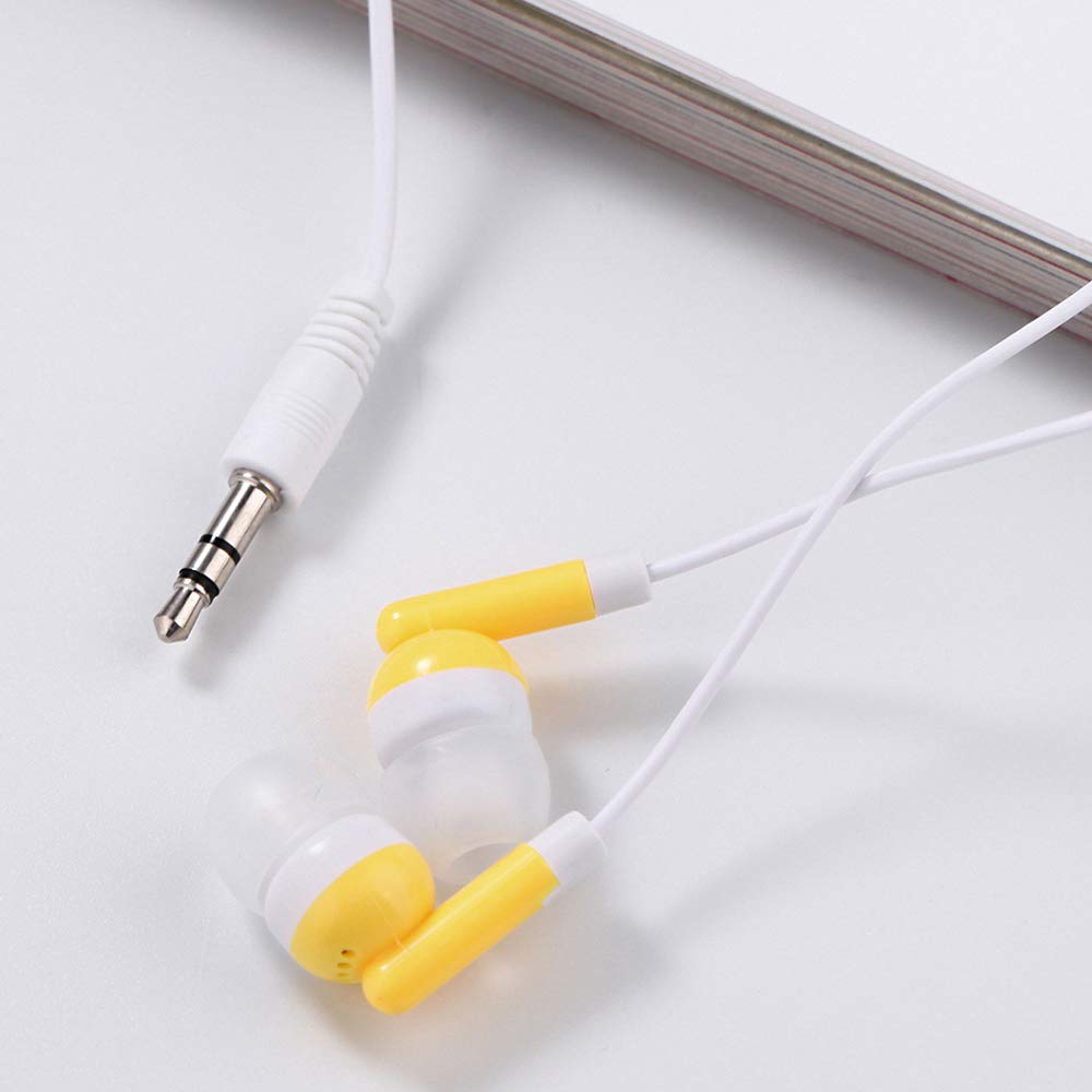 Wholesale Bulk Kids Earbuds Headphones - 200 Pack Multi-Colored Disposable Earphones Individually Bagged for School, Classroom & Library Use - Perfect for Students, Teachers & Educational Institutions
