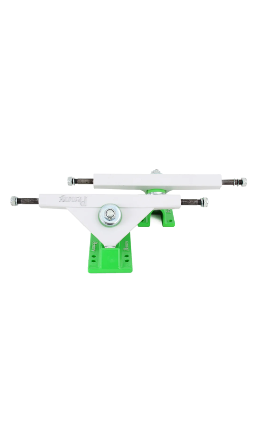 Premium 10-Inch Penny Longboard Trucks - White & Lime Color - Perfect for Cruising, Commuting & Downhill Riding