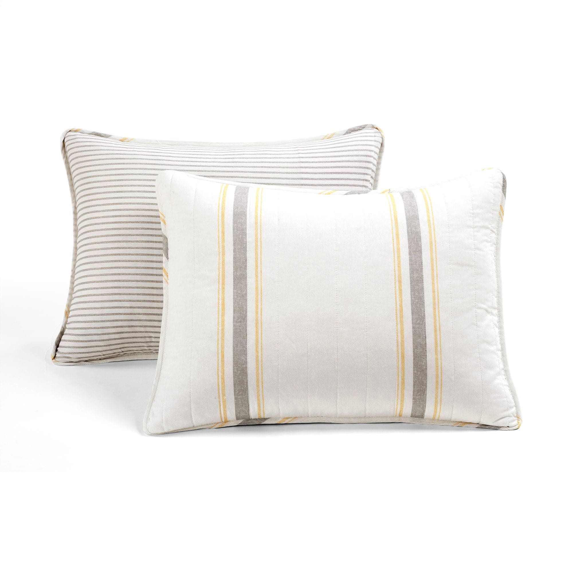 Farmhouse Stripe Reversible Cotton Quilt Set - King Size, Soft & Breathable Bedding for All Seasons - Perfect for Cozy Bedrooms, Guest Rooms & Vacation Homes