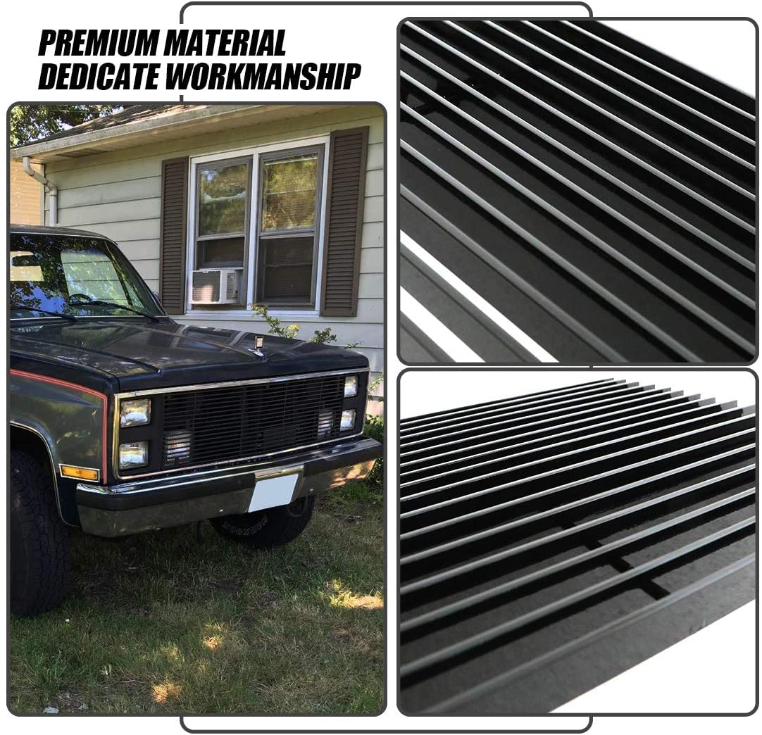 Aluminum Billet Grille Insert for 1981-1987 Chevy Blazer C/K Pickup Suburban & GMC Jimmy - Horizontal Bumper Grill Upgrade - Perfect for Truck Restoration & Off-Road Customization