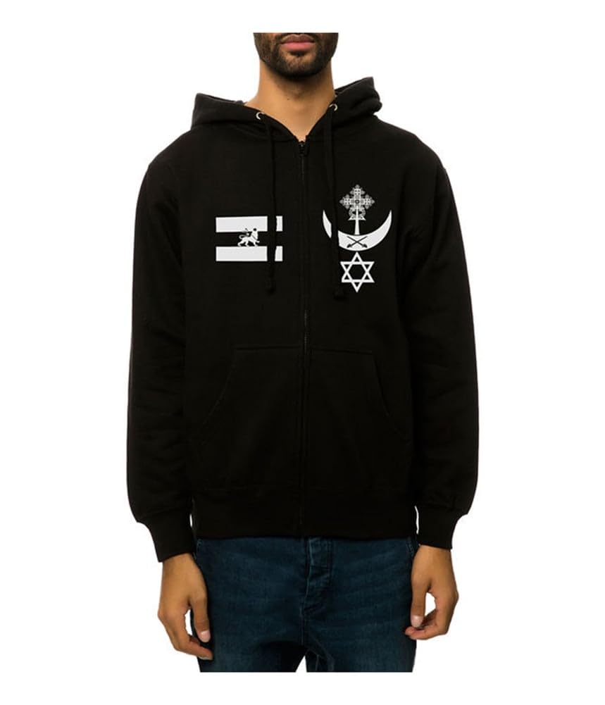 Men's Warrior BLVCK Zip-Up Hoodie - X-Large for Gym & Streetwear