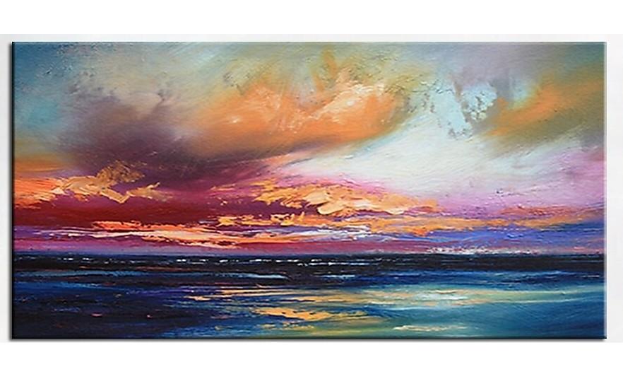Abstract Landscape Paintings - Modern Contemporary Wall Art for Living Room, Bedroom & Office Decor - Handmade Canvas Artwork for Home Interior Design