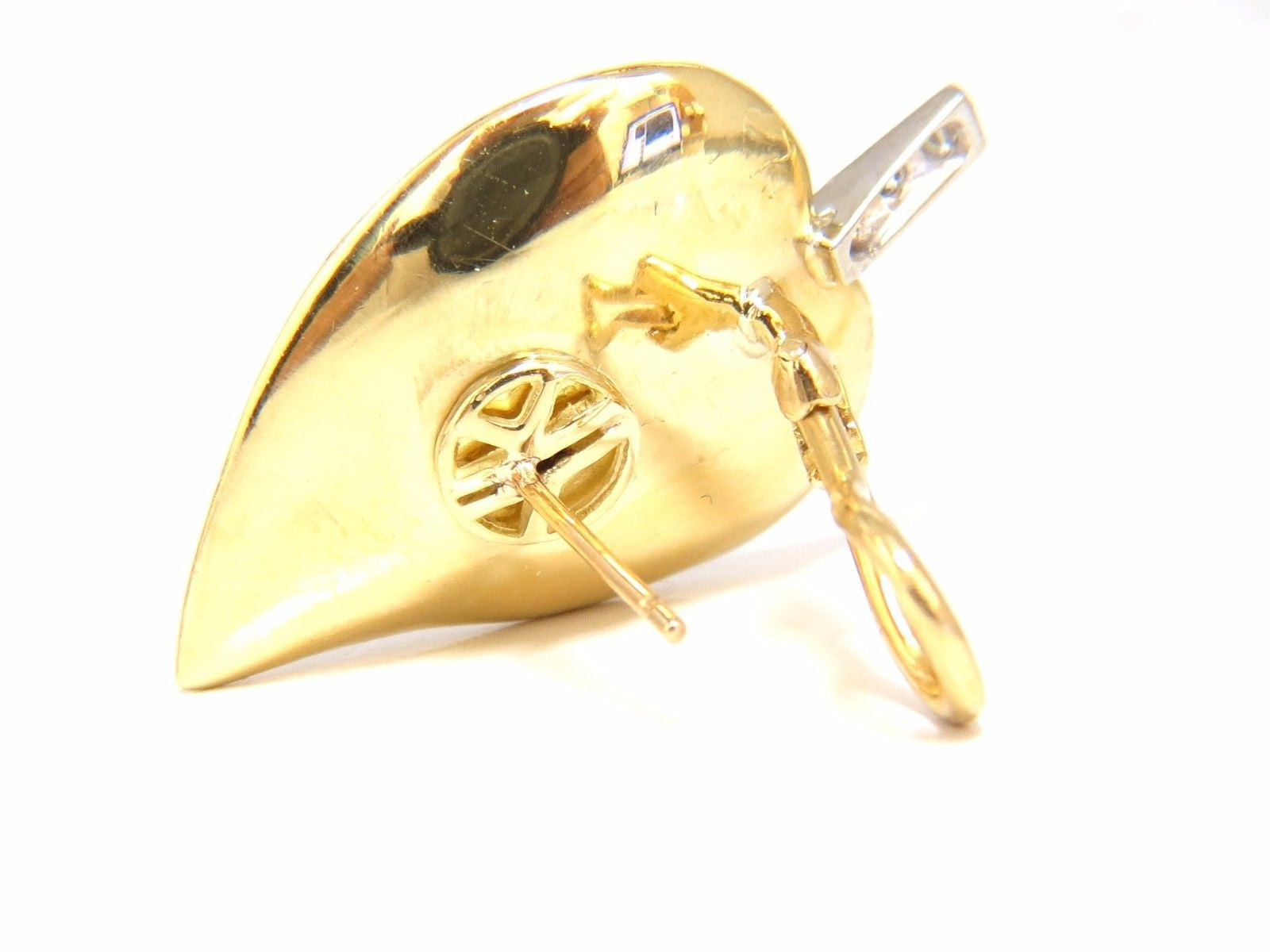 18K Gold 0.25ct Diamond Matrix Quartz Rough Slice Leaf Earrings with Omega Back - Elegant Nature-Inspired Jewelry for Women, Perfect for Weddings, Parties and Special Occasions