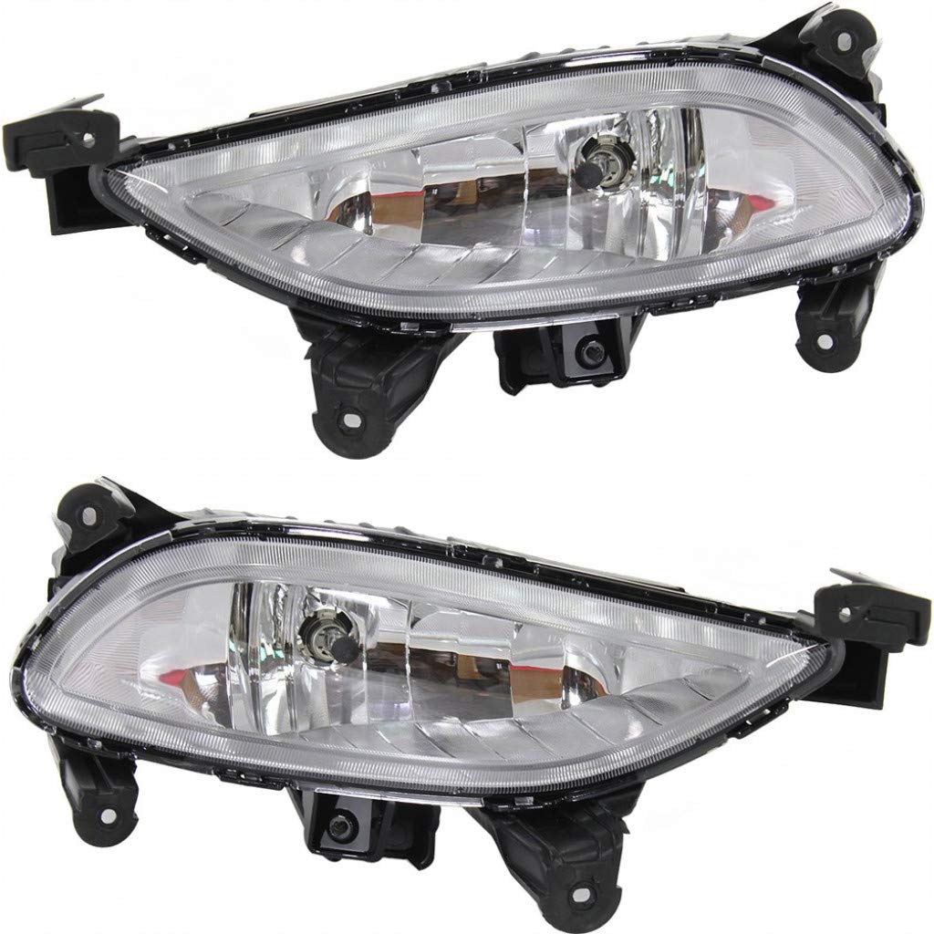 2011-2013 Hyundai Sonata Fog Light Assembly Pair - DOT Certified Replacement Lights with Bulbs for Driver & Passenger Side (HY2592134, HY2593134) | Perfect for Night Driving and Foggy Conditions