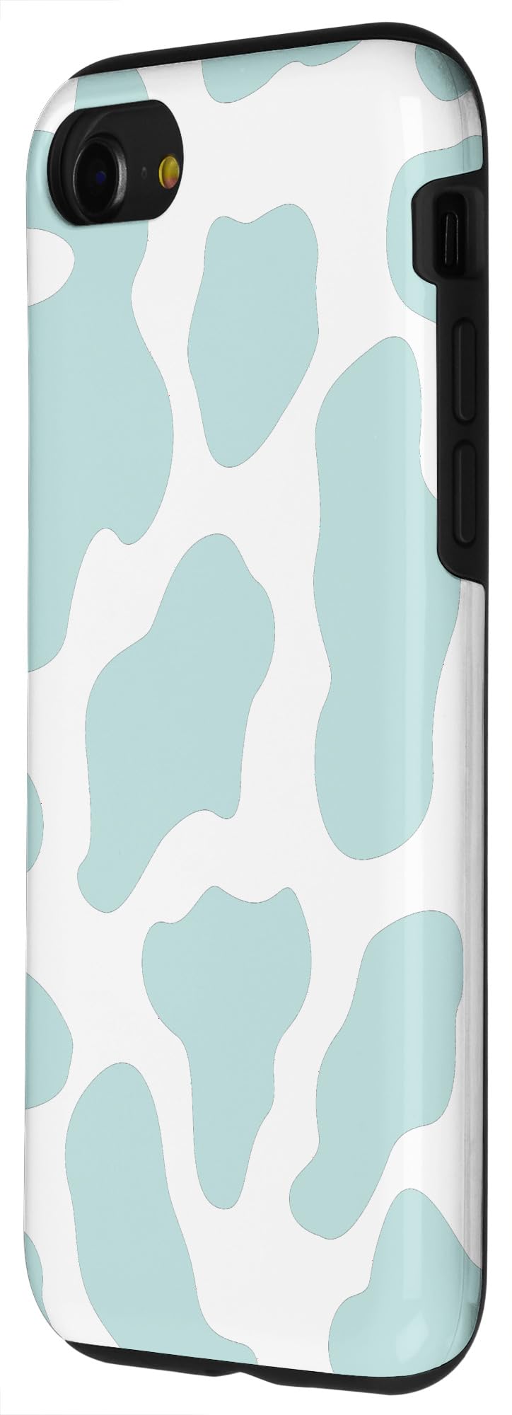 iPhone SE (2020) / 7 / 8 Teal Cow Print Phone Case - Cute Spotted Animal Pattern Protective Cover for Women & Girls - Perfect for School, Work, Travel and Everyday Use