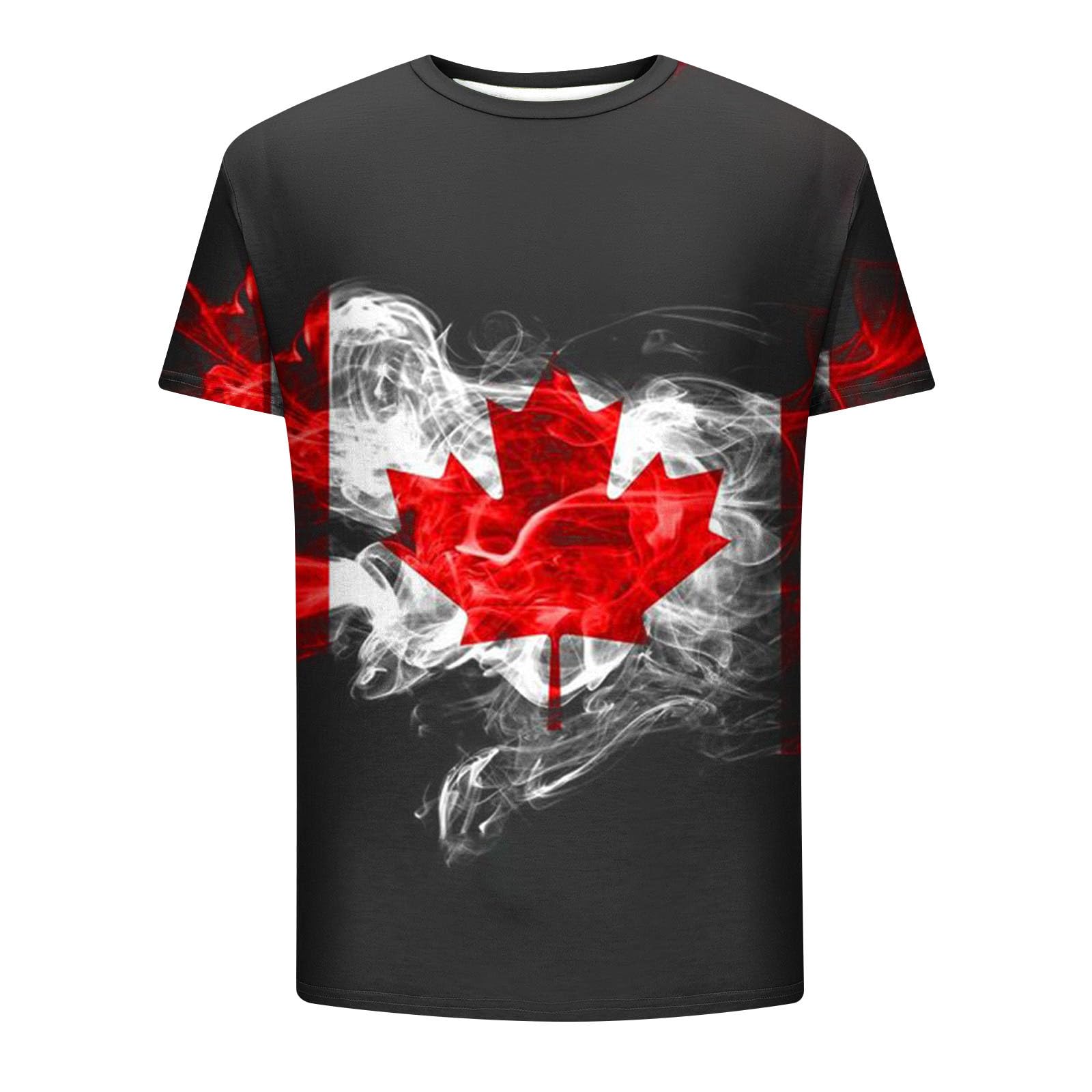 Men's Patriotic Canadian Flag T-Shirt - Maple Leaf Funny National Pride Tee - Novelty Graphic Shirts for Canada Day & Outdoor Activities