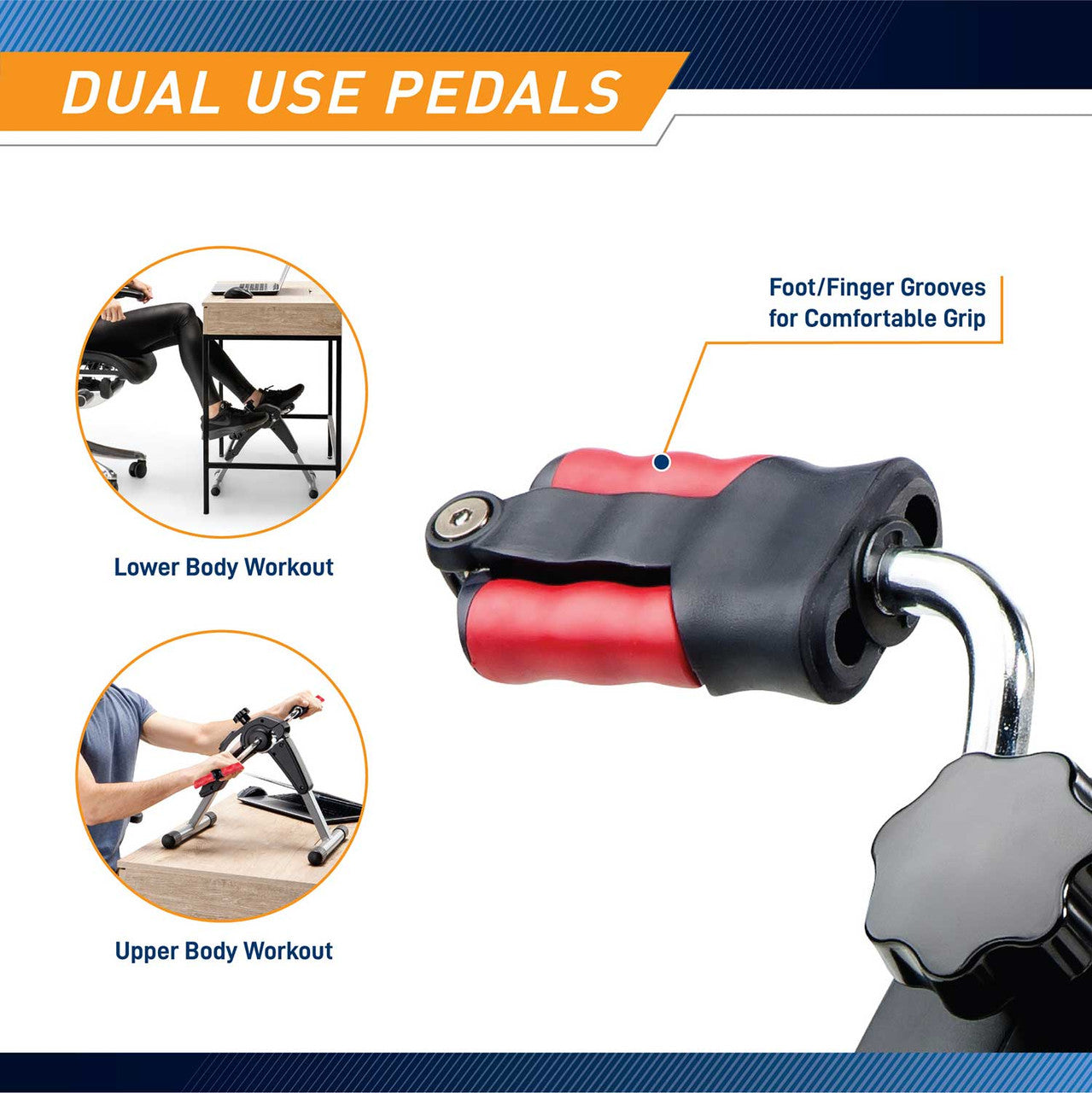 Marcy Portable Mini Exercise Bike for Home Gym & Office Workouts | Compact Cardio Cycle for Indoor Cycling, Leg & Arm Training | Perfect for Under Desk Use, Small Spaces & Rehabilitation