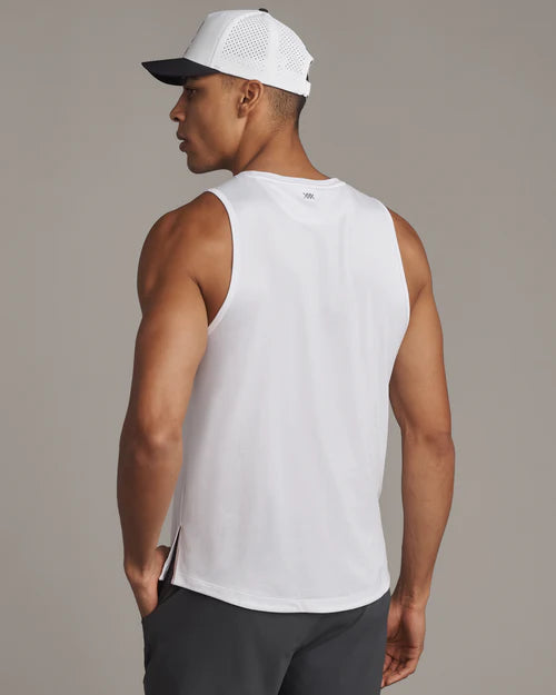 Rhone Men's Performance Atmosphere Tank Top - Breathable & Moisture-Wicking Workout Shirt for Running & Gym | White Athletic Top for Men