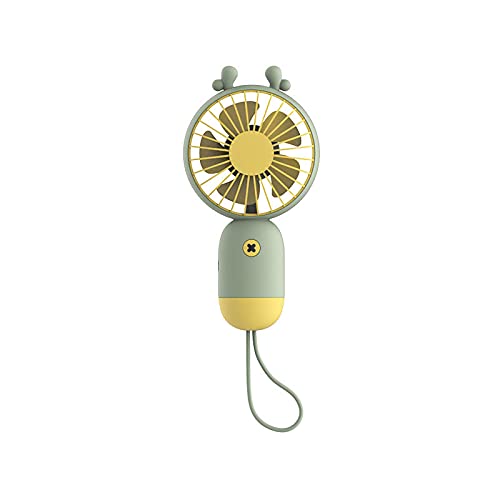 Comigeewa Cute Handheld Mini Fan with Lanyard - Portable USB Rechargeable Small Fan for Office, Travel, Outdoor & Home Use - QW3 Model