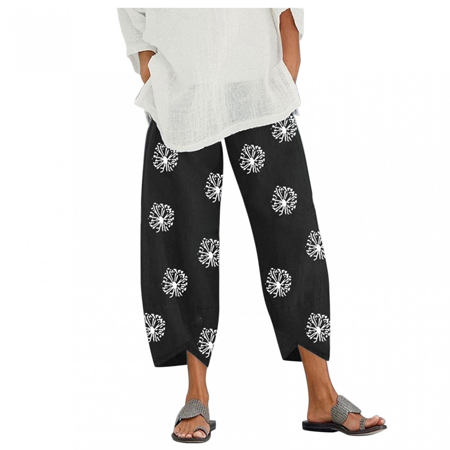 **Women's Cotton Capri Cargo Pants – Loose Fit, Casual & Dressy Ankle Cropped Pants with Pockets | Perfect for Travel, Work & Everyday Wear**