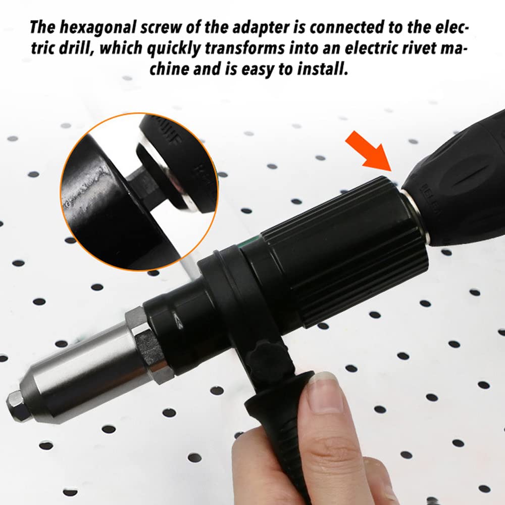 Electric Rivet Nut Machine Kit - Cordless Riveting Drill Accessories, Core Pull Attachments & Insert Nut Tools for DIY, Auto Repair & Metalworking Projects