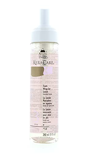 Avlon KeraCare Foam Wrap-Set Lotion Extra Hold 8oz - Professional Styling for Natural Hair, Curls & Braids - Salon-Quality Hold for Twist Outs, Bantu Knots & Protective Styles
