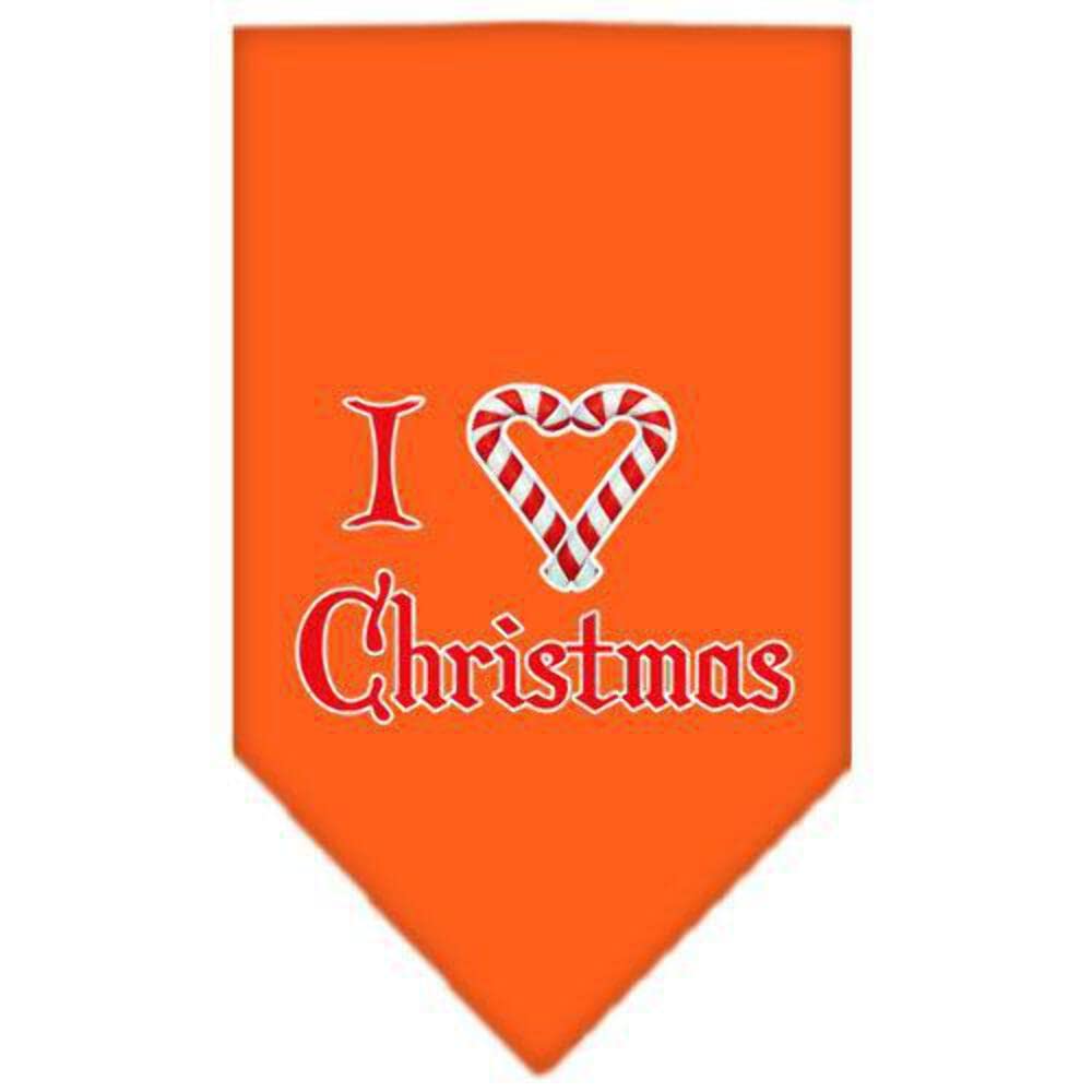 Christmas Pet Bandana for Dogs - 'I Heart Christmas' Screen Printed Lime Green Small | Festive Holiday Pet Accessory for Gifts & Photos