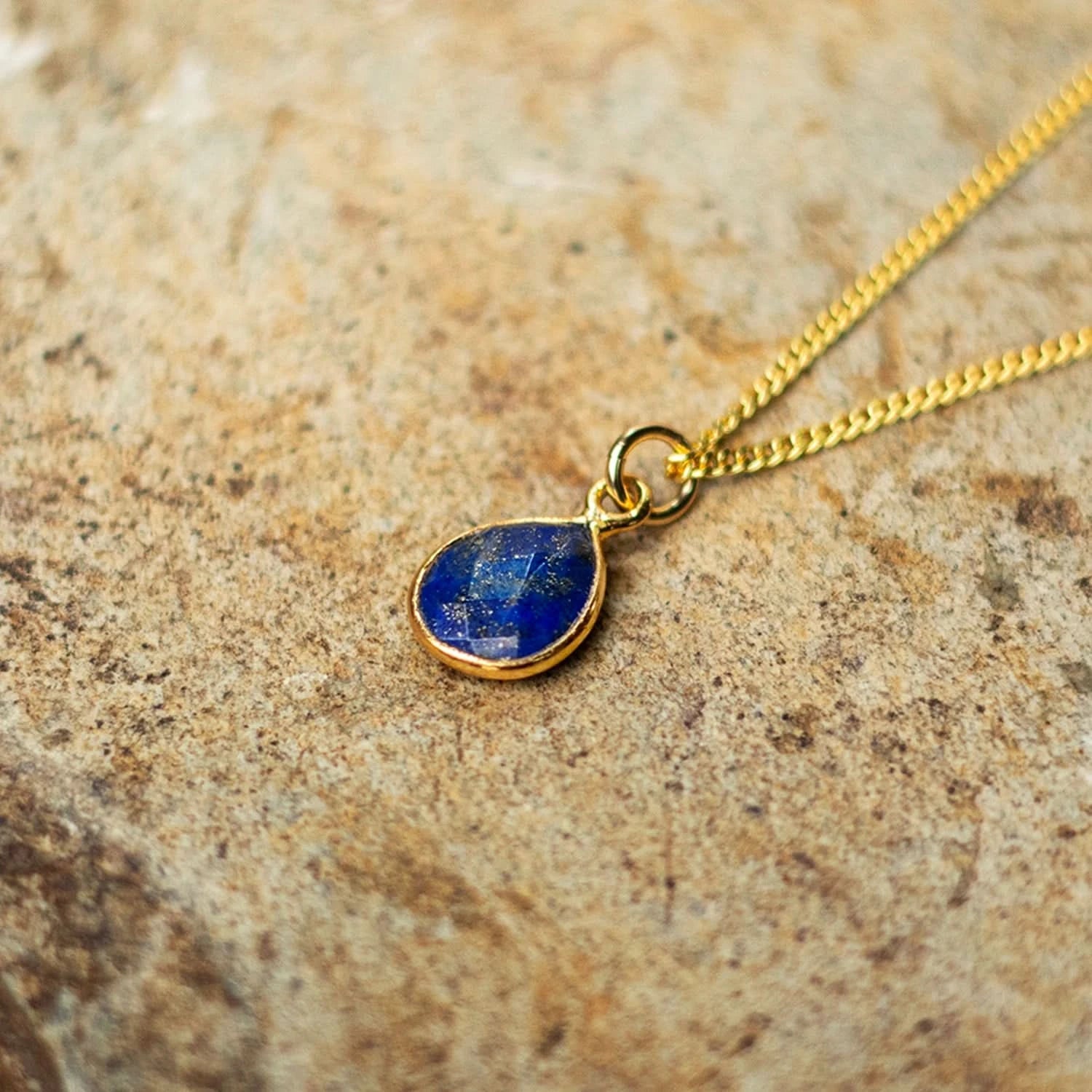 Lapis Lazuli Charm Necklace - 14K Gold September Birthstone Jewelry for Women | Perfect Gift for Birthday, Anniversary & Special Occasions