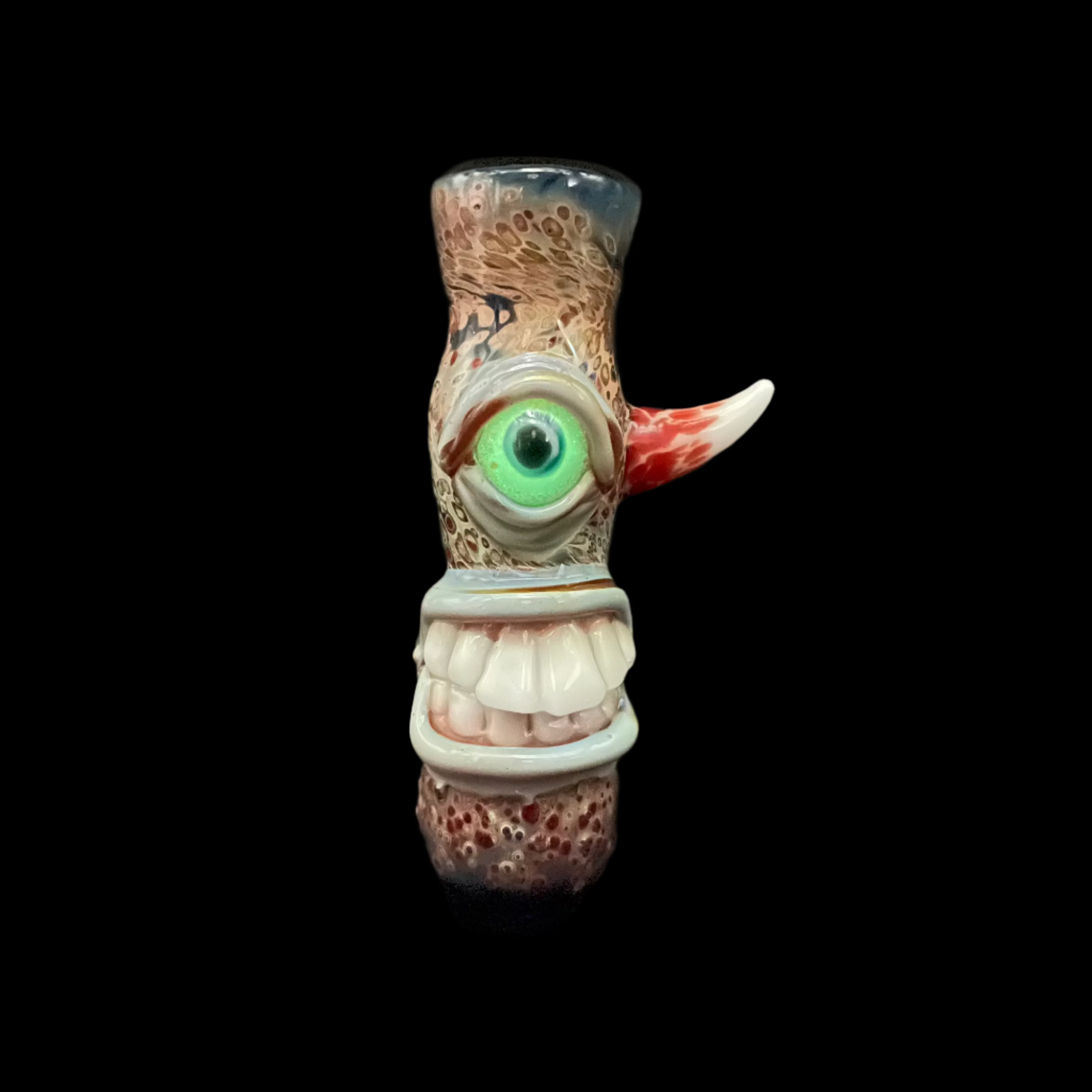 Cyclops Chillum Glass Pipe - Handmade Smoking Pipe for Herbs & Tobacco | Perfect for Travel, Camping & Outdoor Use