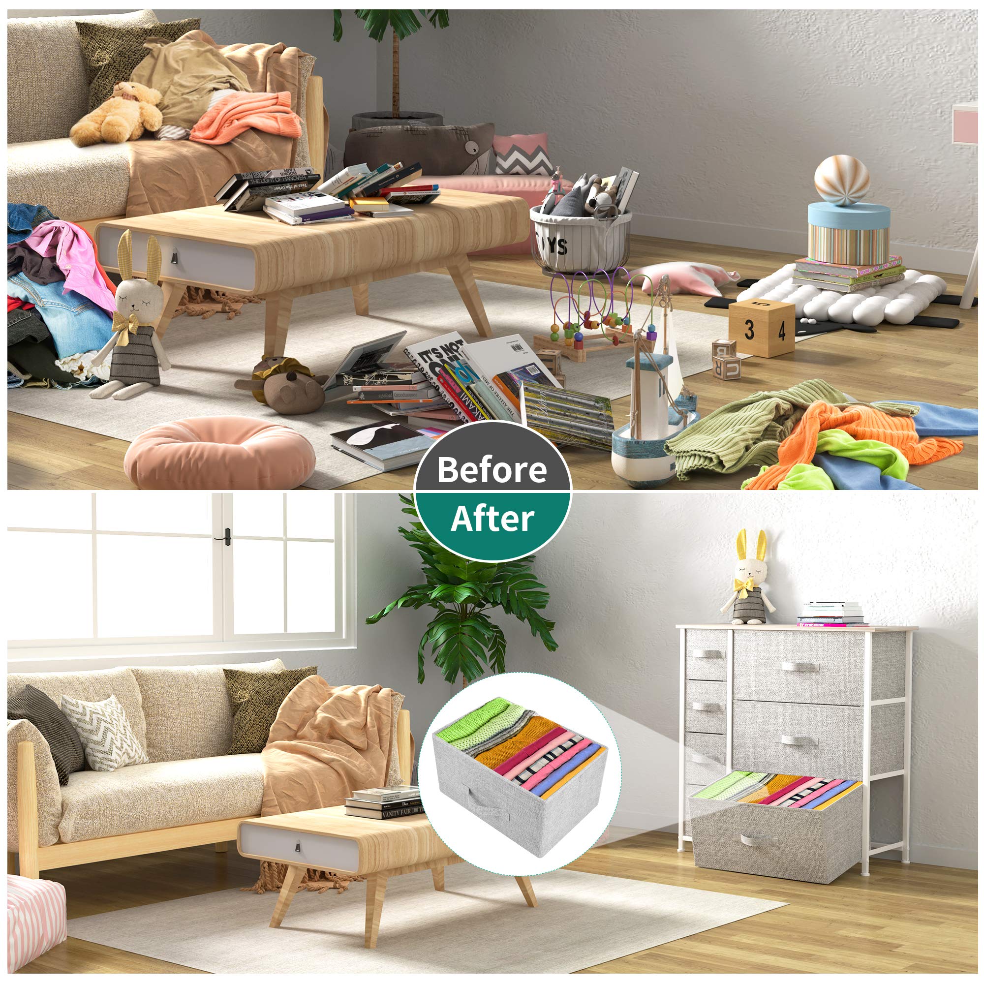 YITAHOME 7-Drawer Fabric Dresser with Sturdy Steel Frame & Wooden Top - Bedroom, Living Room, Hallway & Closet Storage Organizer - Perfect for Clothes, Toys, Blankets & Home Organization