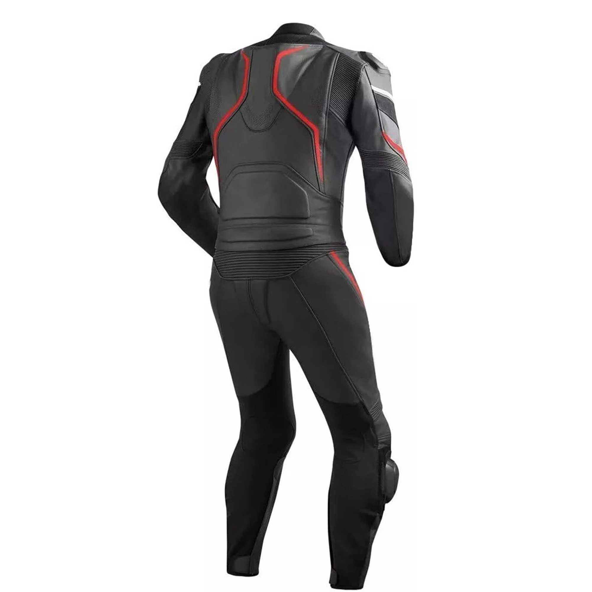 Men's Genuine Leather Motorcycle Racing Suit with CE Armor Protection - Full Body One-Piece Design for Track Racing & Street Riding