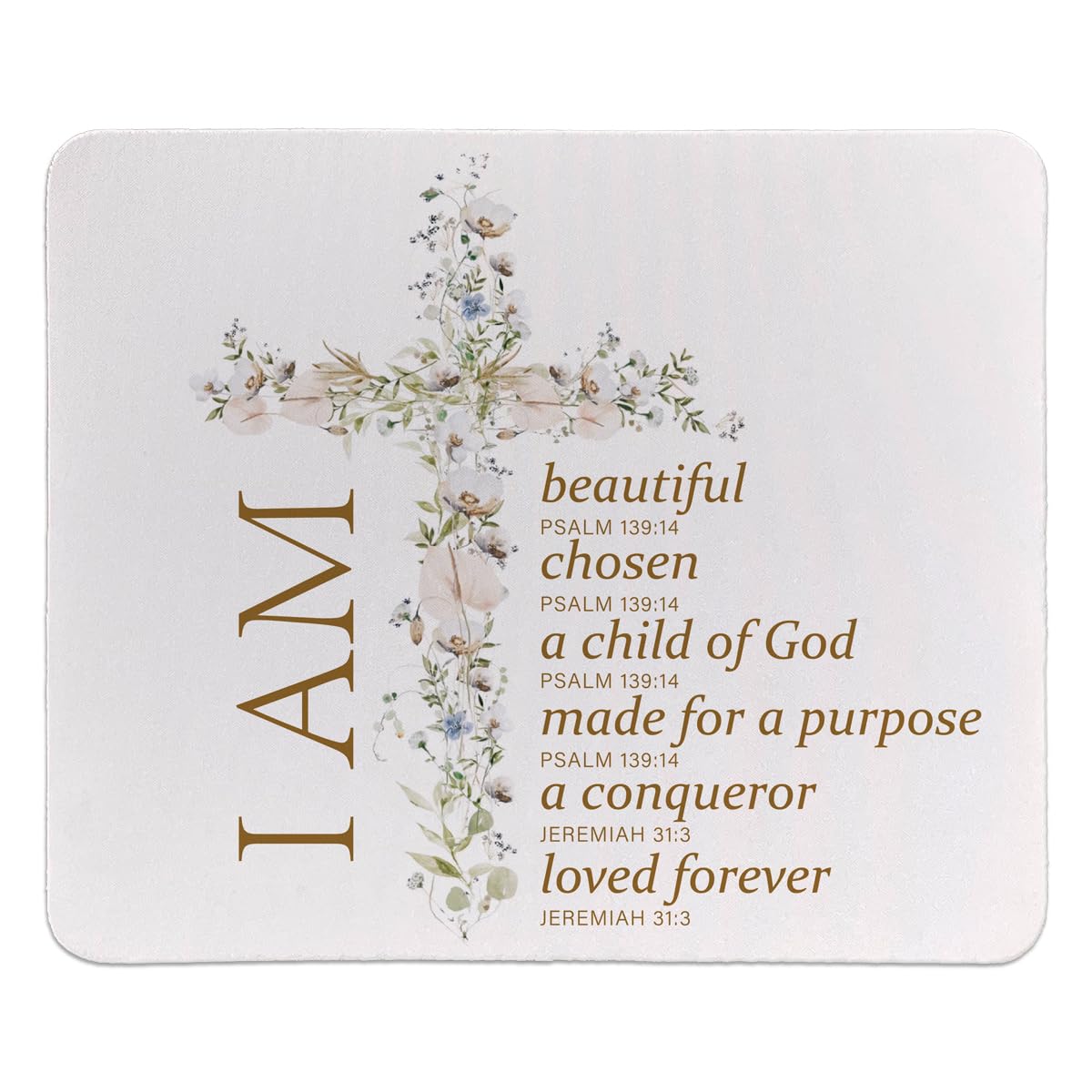 Christian Mouse Pad with Bible Verse - 9.5x7.9 Inch Non-Slip Desk Mat, Inspirational Scripture Gift for Women & Men - Perfect for Office, Home Computer, Prayer Desk & Bible Study Workspace