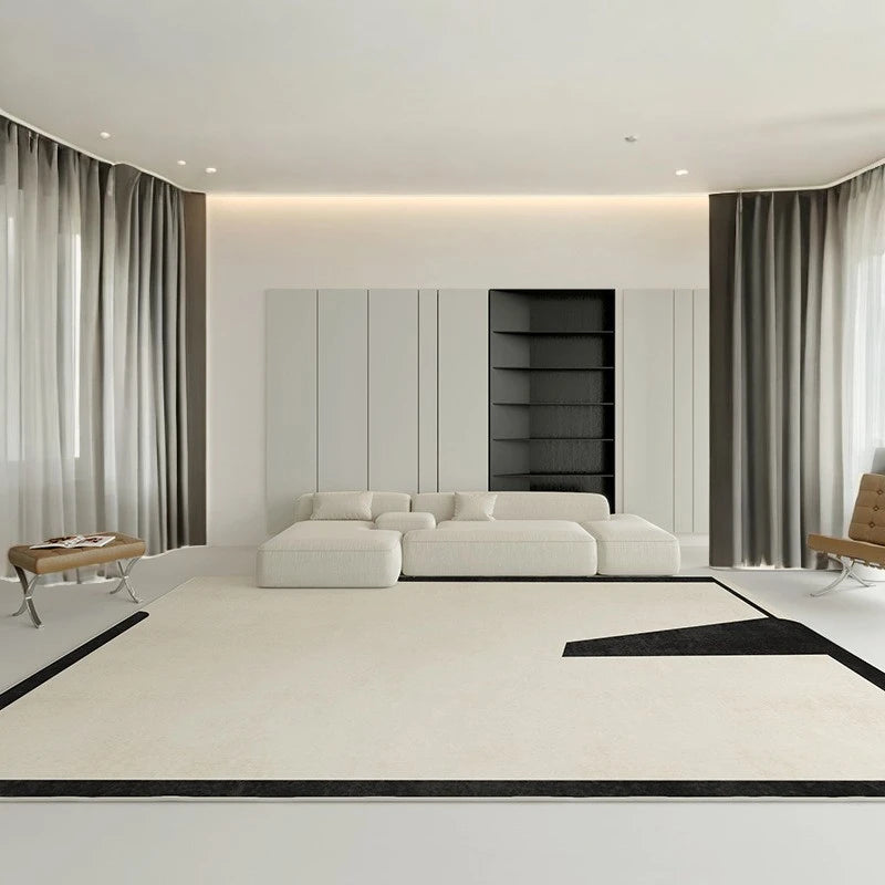 Stylish Geometric Polyester Area Rug for Living Room - Soft & Durable Home Decor for Modern Spaces