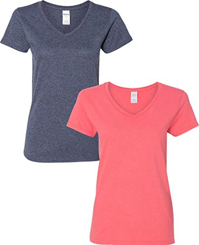(1) Heather Navy + (1) Coral Silk