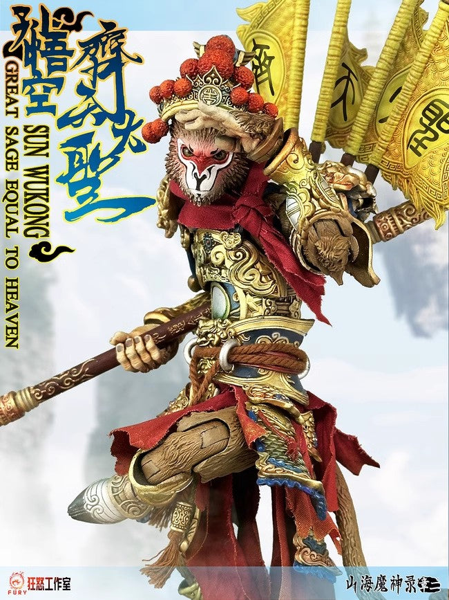 Fury Toys 1/12 Scale 7-inch Sun Wukong Action Figure - Great Sage Equal to Heaven - Collectible Monkey King Model for Display & Cosplay