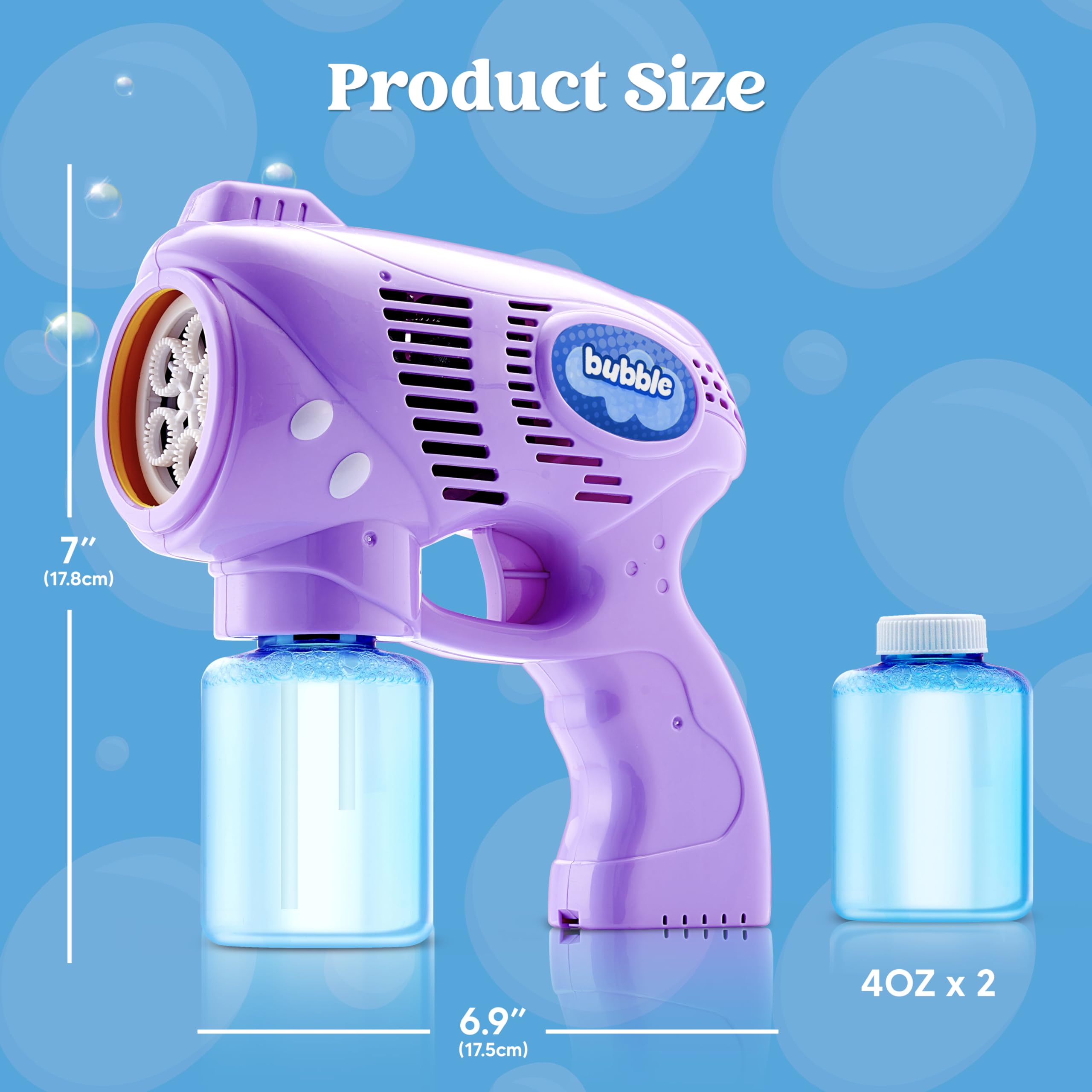 JOYIN Bubble Guns for Kids - 2 Pack with Refill Solution for Outdoor & Party Fun
