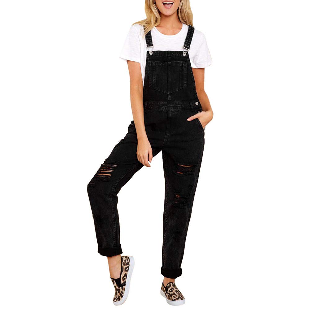 WNVMWI Women's Casual Denim Romper Overalls - Bib Front with Straps, Skinny Fit Jeans Pants for Women | Perfect for Everyday Wear, Outings & Casual Fashion