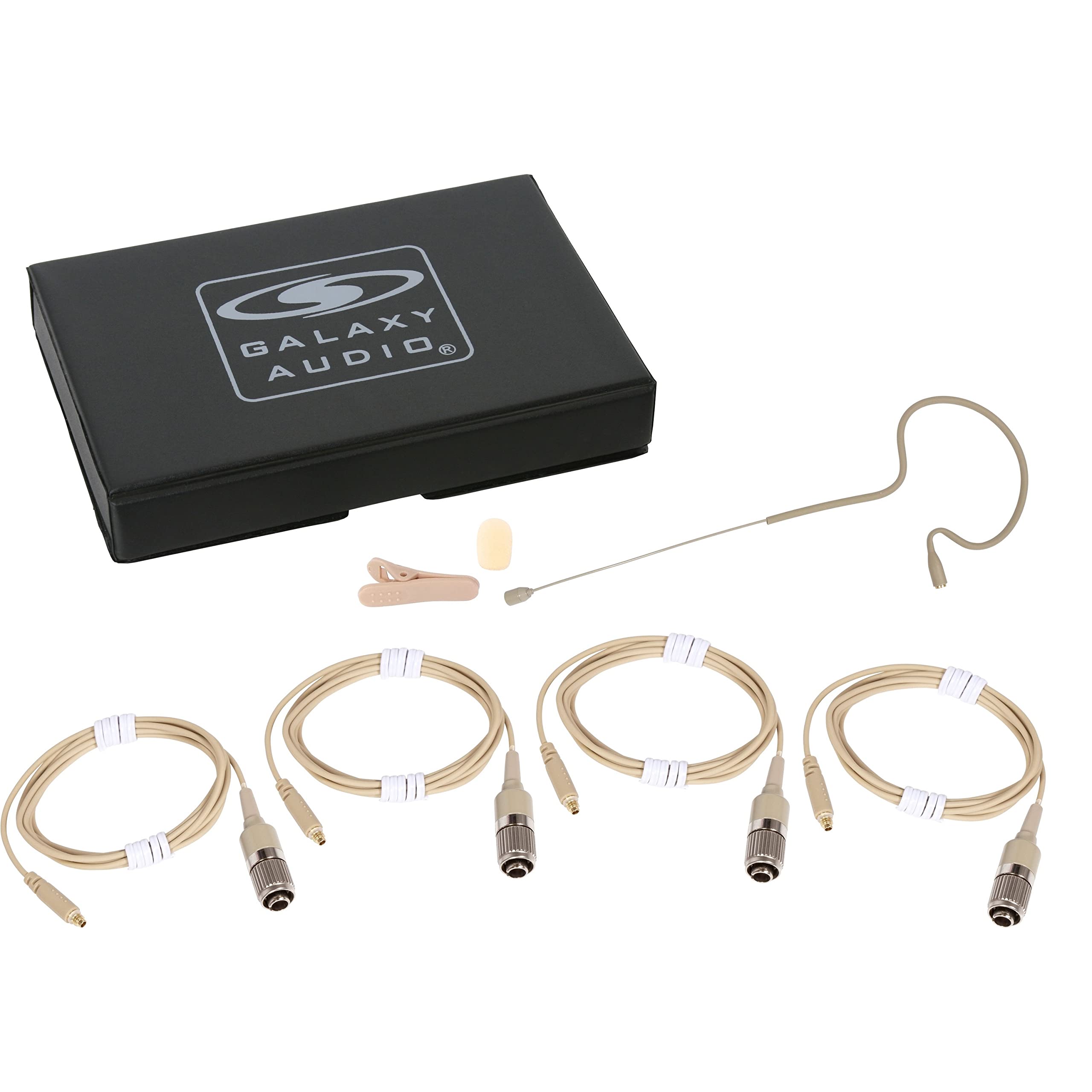 Galaxy Audio ESM4-OBG-4 Omnidirectional Single-Ear Headset Microphone Compatible with Audio-Technica Gen 2 - Beige - Perfect for Podcasting, Broadcasting & Live Performances