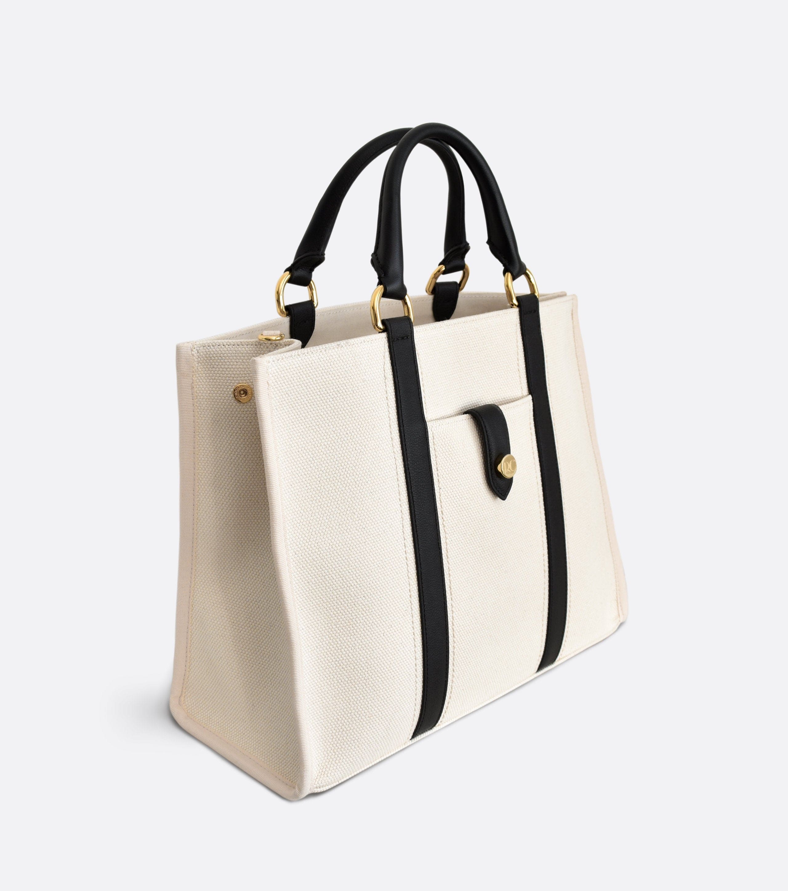 Organic Canvas Tote Bag for Women & Men - Dune Style Black & White Reusable Shopping Bag - Perfect for Beach, Grocery & Daily Use