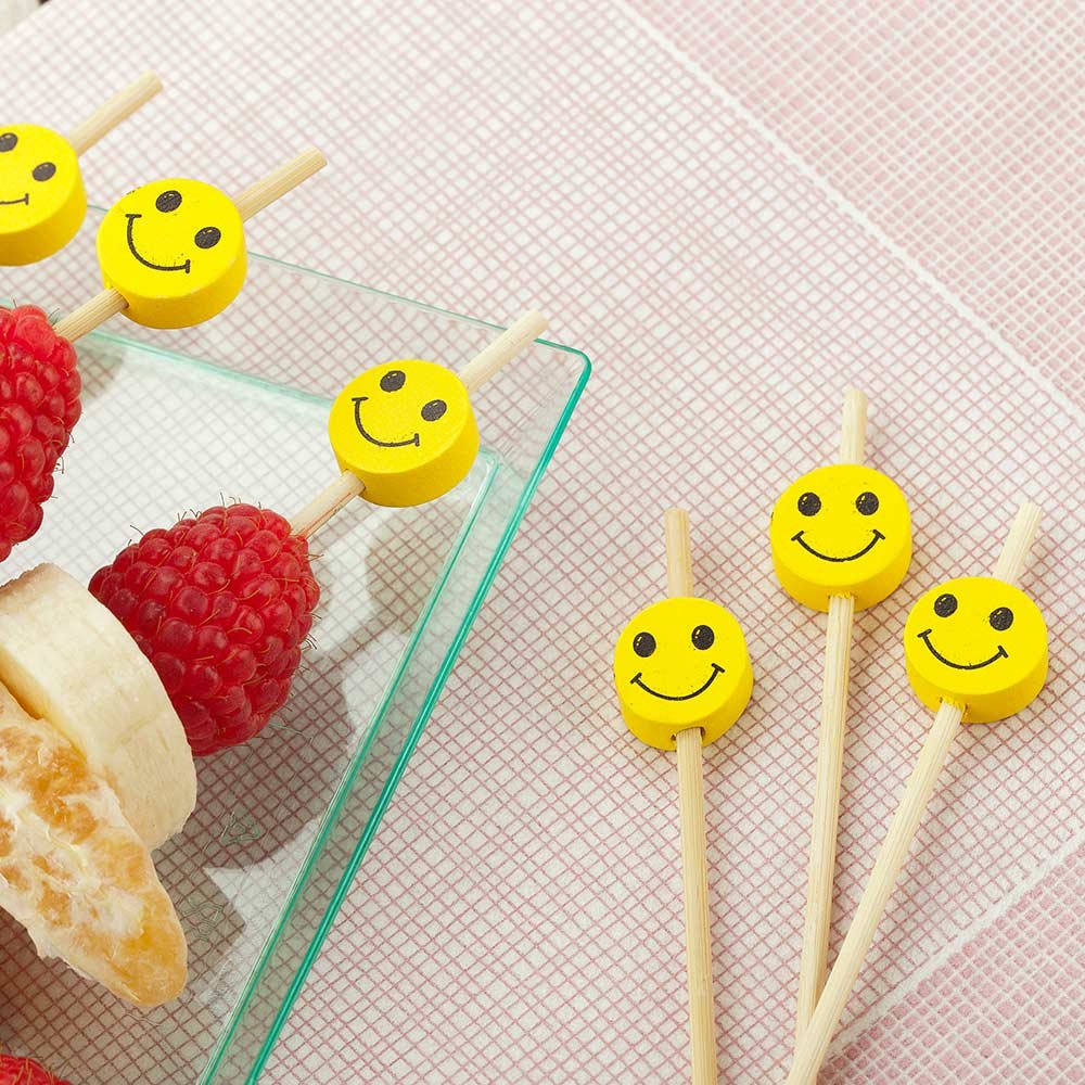 1000-Pack 6 Inch Bamboo Skewers for BBQ, Appetizers & Party Food - Eco-Friendly Disposable Bamboo Picks with Burger Cartoon Design - Perfect for Grilling, Picnics, Catering & Home Entertaining