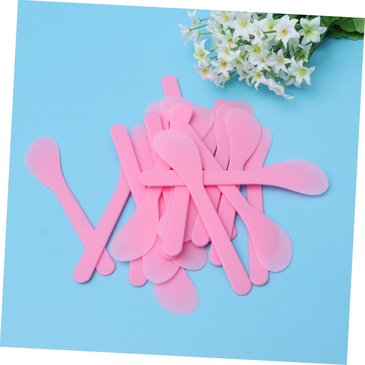 100pcs Pink Cosmetic Spatulas - Makeup Spatula Set for Creams, Lotions & Skincare - Perfect for DIY Beauty, Salon & Travel Use