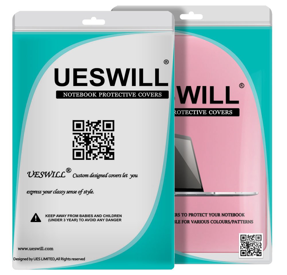UESWILL 3-in-1 Matte Hard Shell Case Cover for MacBook 12 inch Retina Display Model A1534 with Keyboard Cover & Screen Protector - Pink | Protective Accessories for Work, School & Travel