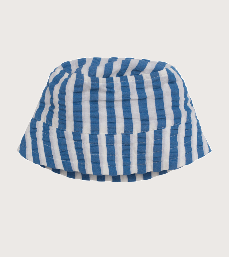 Serendipity Azur Striped Woven Bucket Hat for Women - Summer Beach Sun Protection, Outdoor Travel & Fashion Accessory