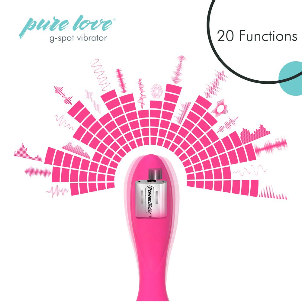 Pure Love G-Spot Silicone Vibrator - Rechargeable Waterproof Adult Sex Toy with 10 Vibration Modes for Women, Couples Play & Solo Pleasure (Pink)