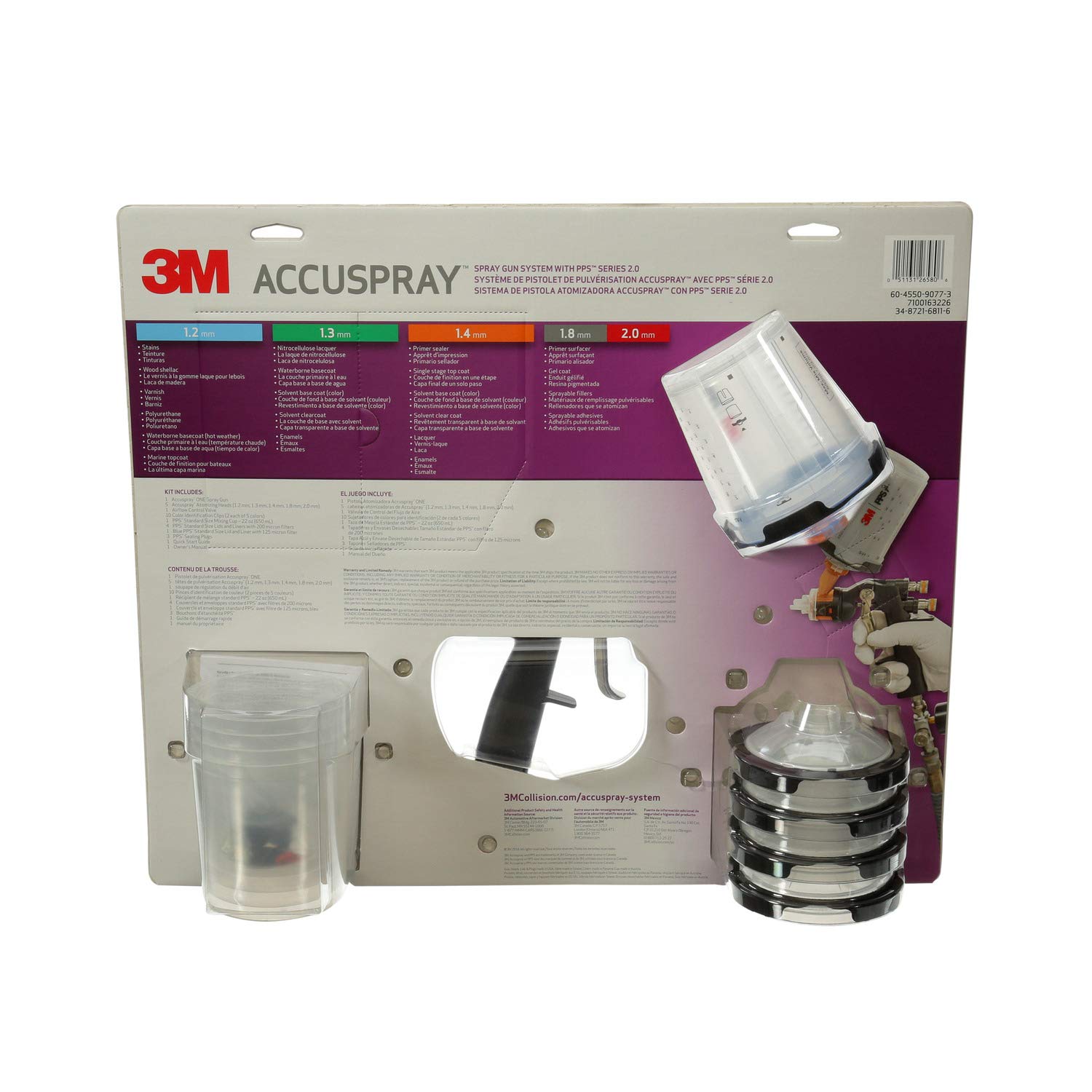 3M Accuspray Paint Spray Gun System with PPS 2.0 - 26580 Standard 22oz Kit (1 Gun, 1 Cup, 5 Lids/Liners, 5 Nozzles, 3 Plugs) - Professional Automotive, Furniture & Cabinet Painting Tool - Perfect for DIY Projects, Home Renovation & Auto Body Repair